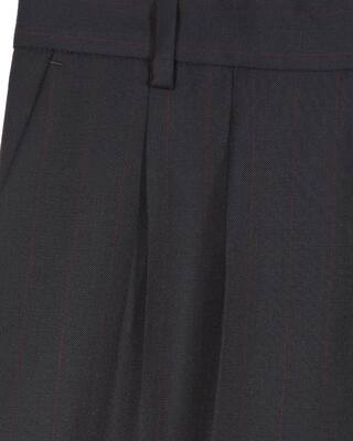 Wide-leg wool suit pants in navy stripes