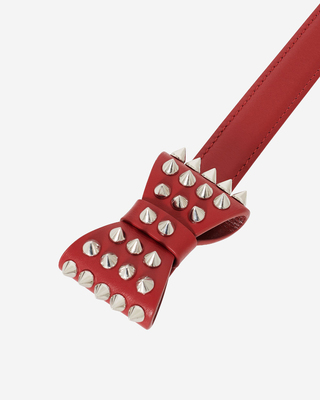 Thin belt with red leather bow