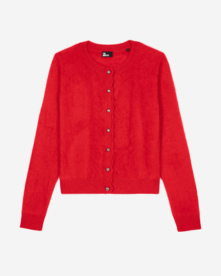 Red cashmere cardigan