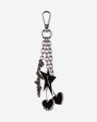 Black and silver key ring bag jewel