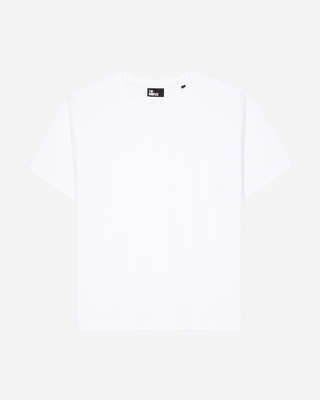 Straight white cotton-blend T-shirt