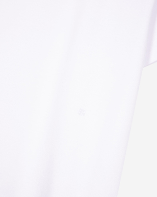 Straight white cotton-blend T-shirt