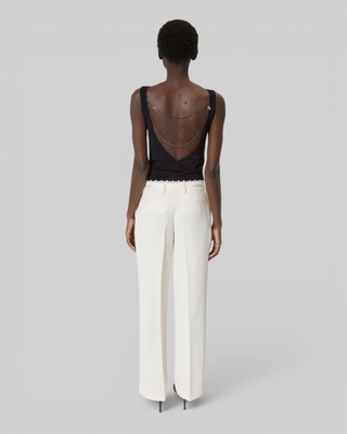 Ecru wide-leg pants