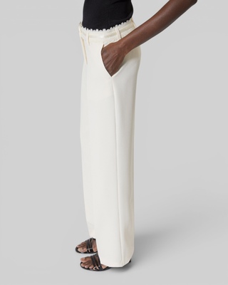Ecru wide-leg pants