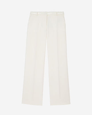 Ecru wide-leg pants
