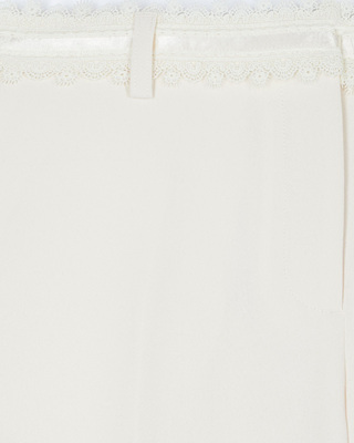 Ecru wide-leg pants