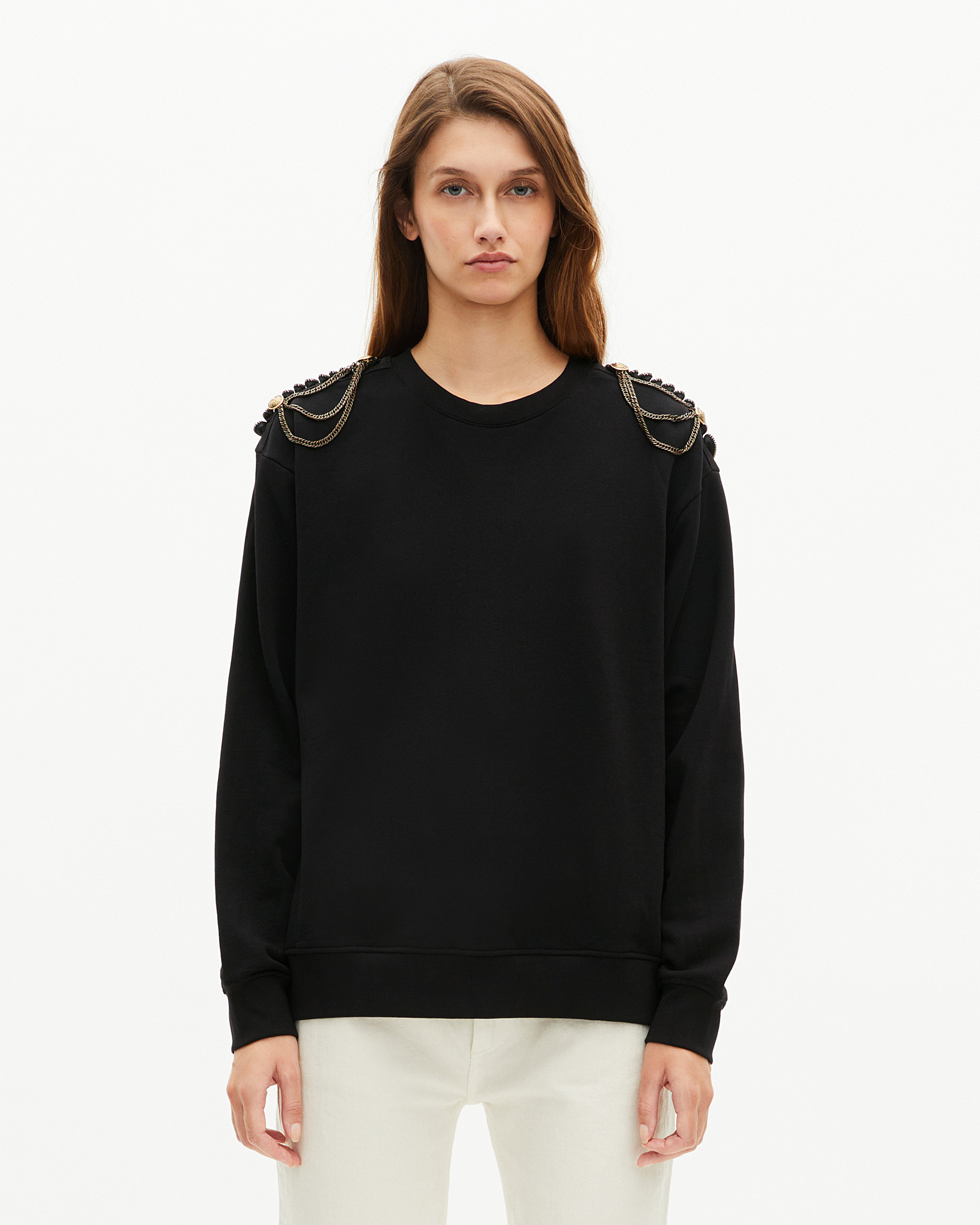 Sweatshirt with black chains