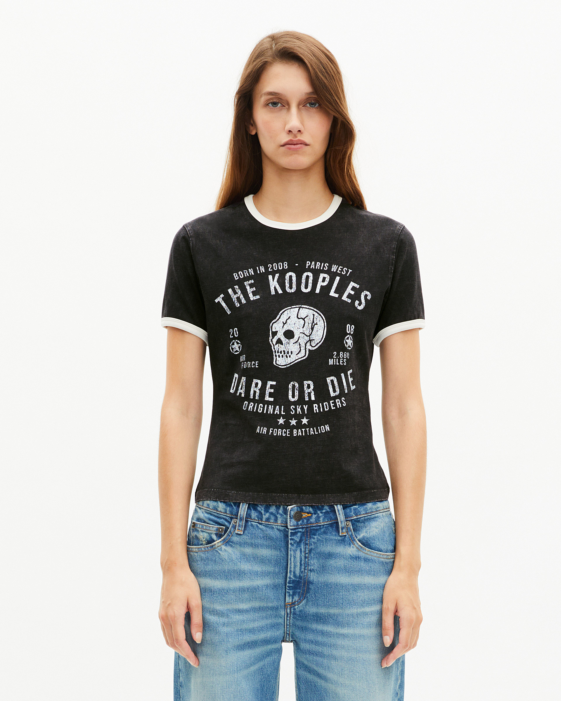 T-shirt with black screen print