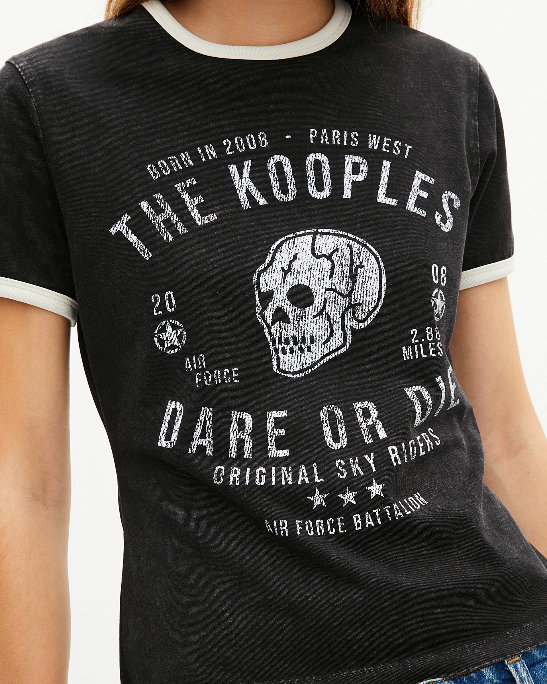 T-shirt with black screen print