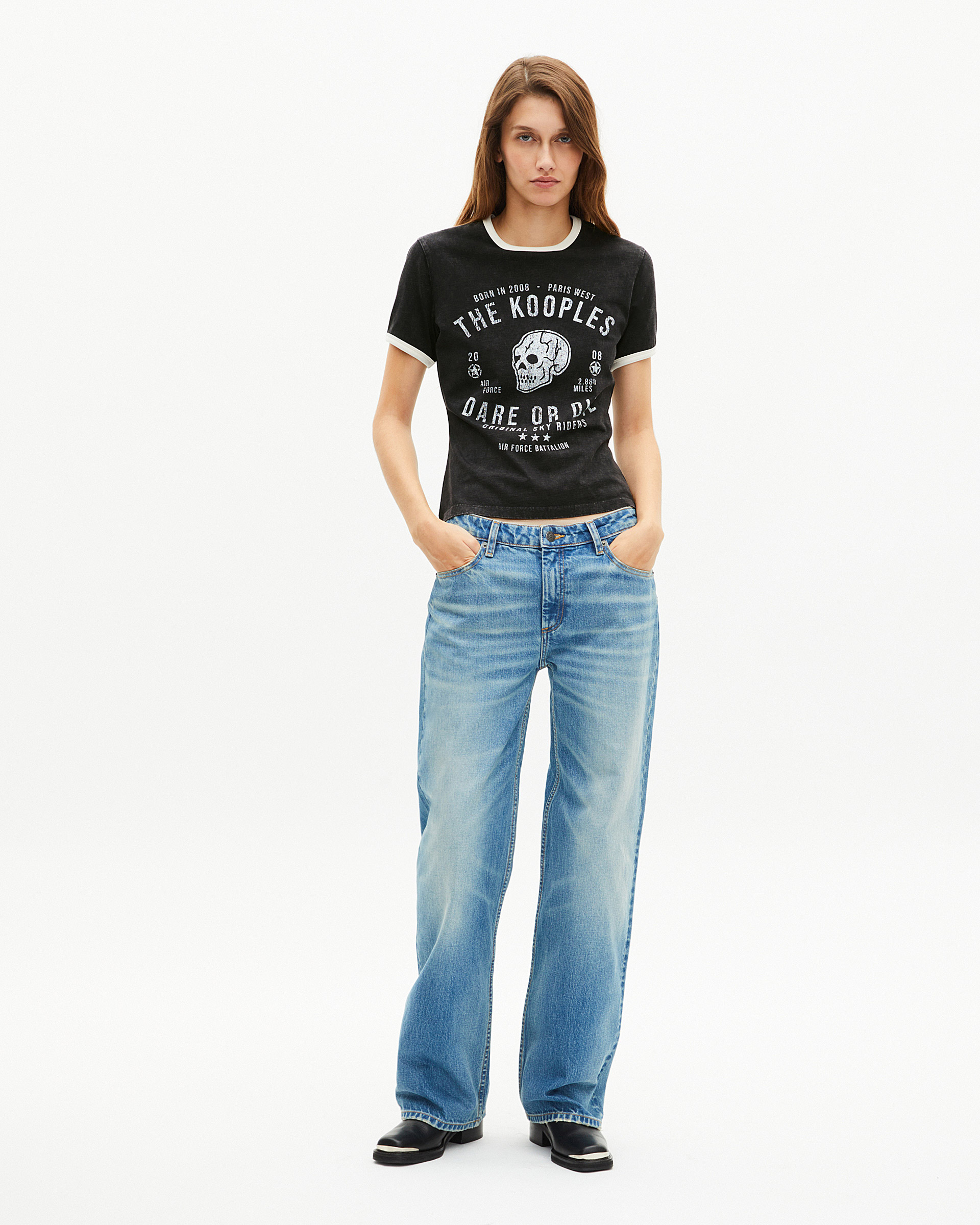 T-shirt with black screen print