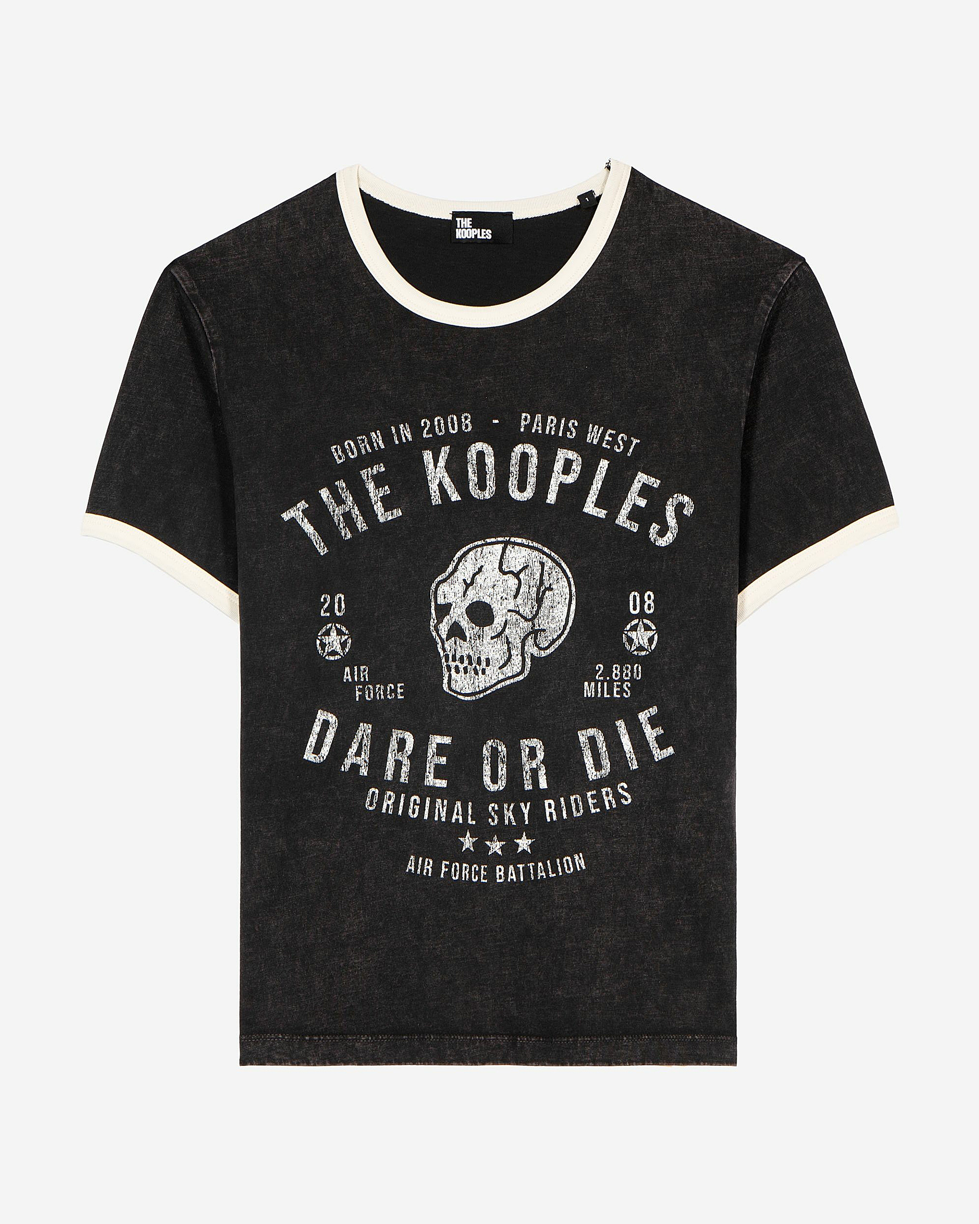 T-shirt with black screen print