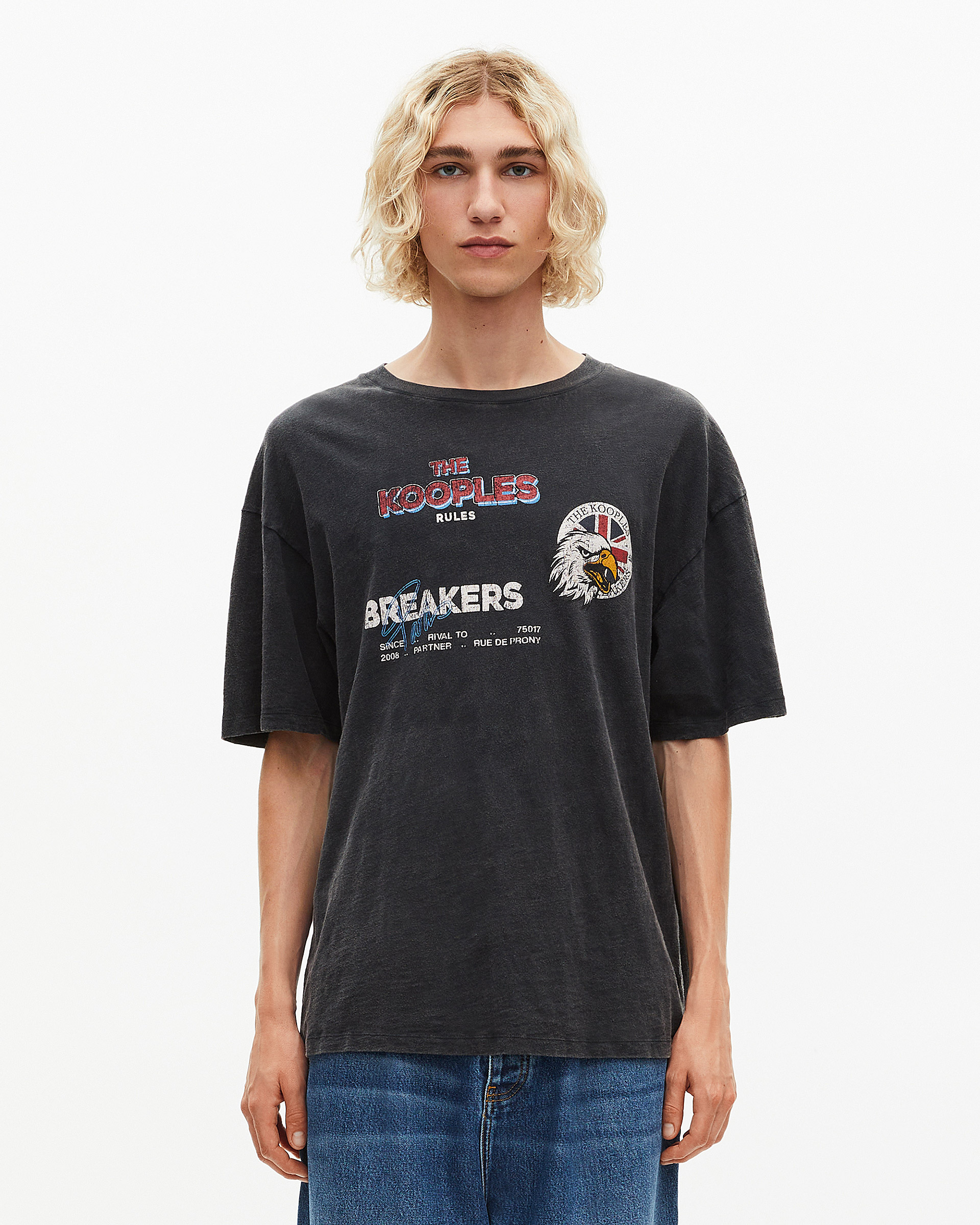 T-shirt with black screen print