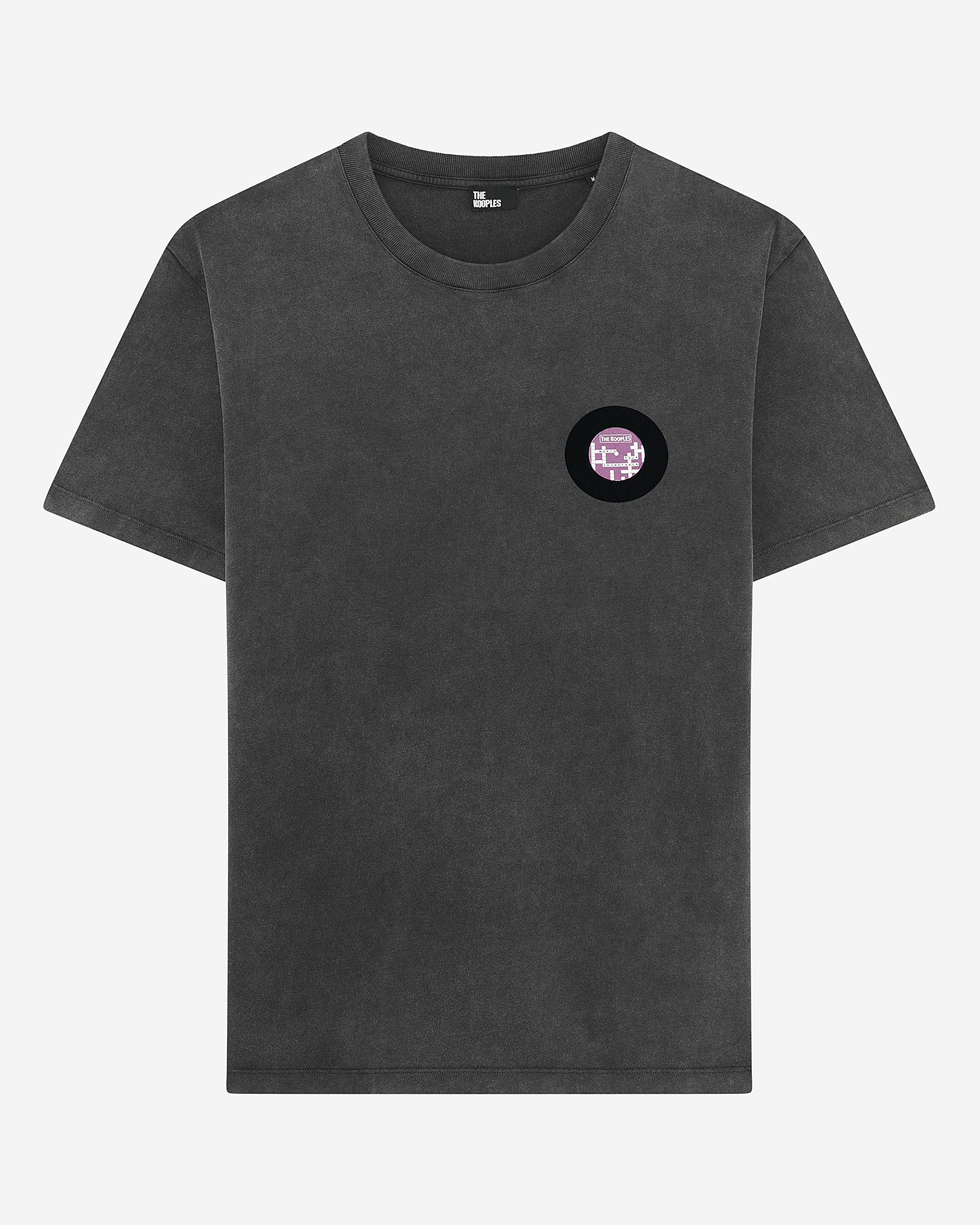 T-shirt with black vinyl flocking
