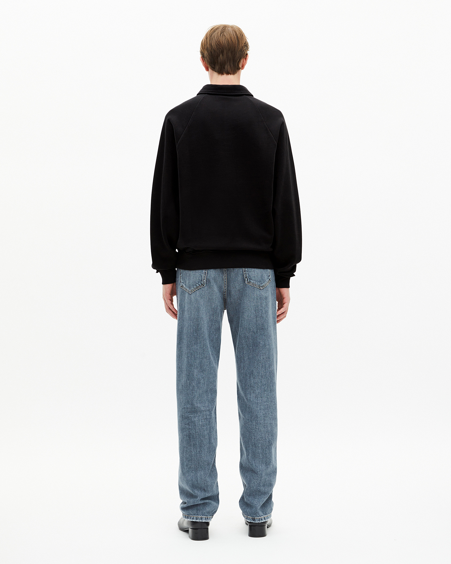 Black polo-neck sweatshirt