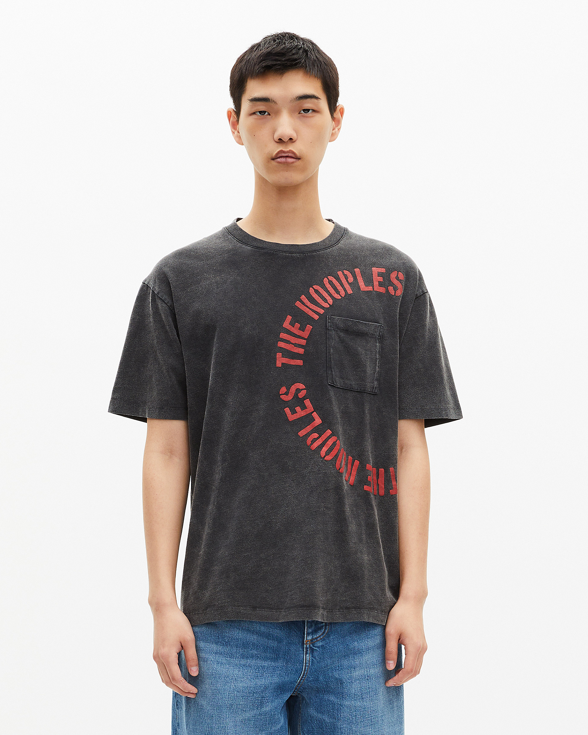T-shirt with grey screen print