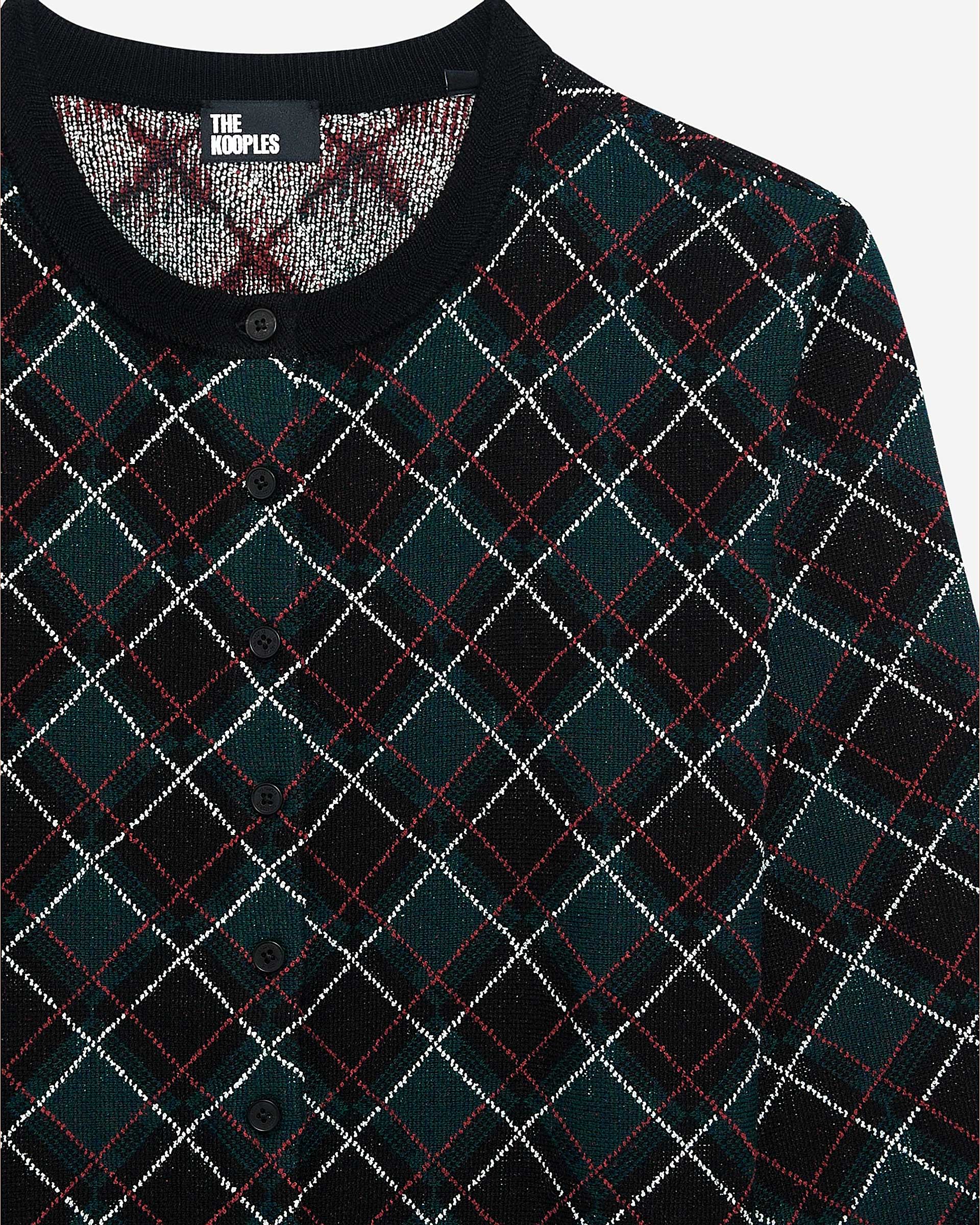 Black check cardigan