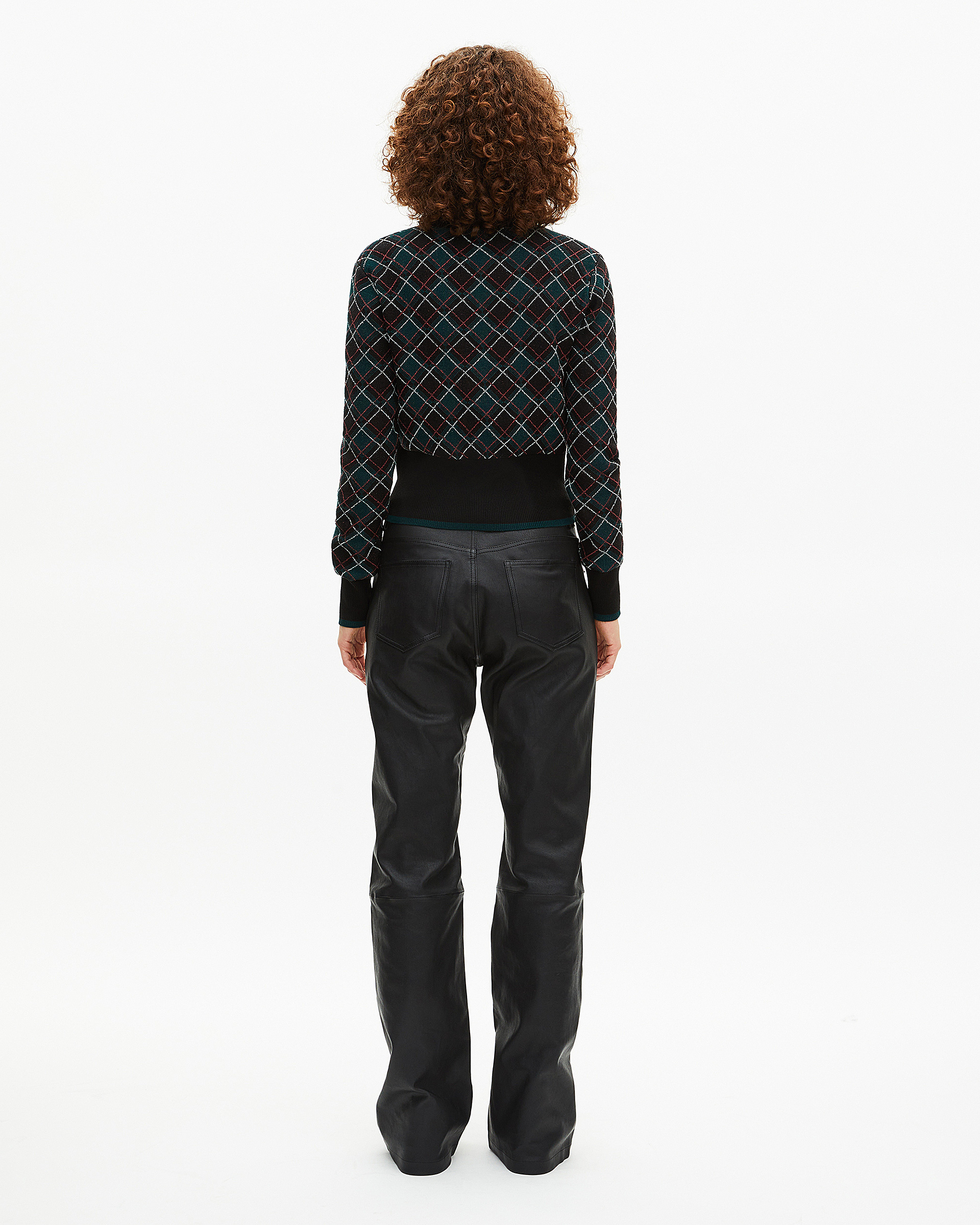 Black plaid sweater