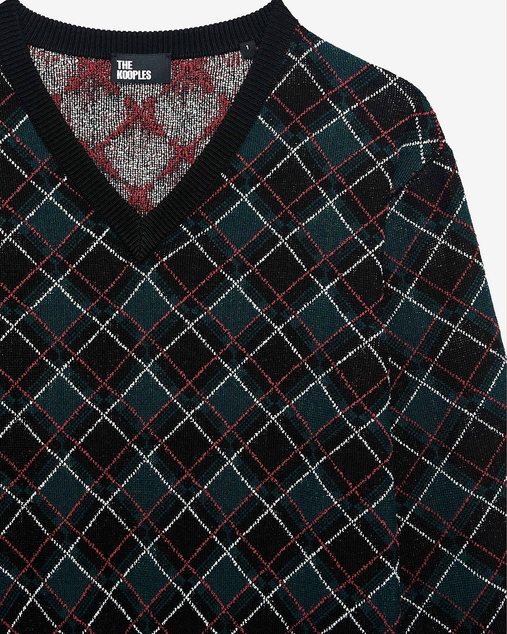 Black plaid sweater
