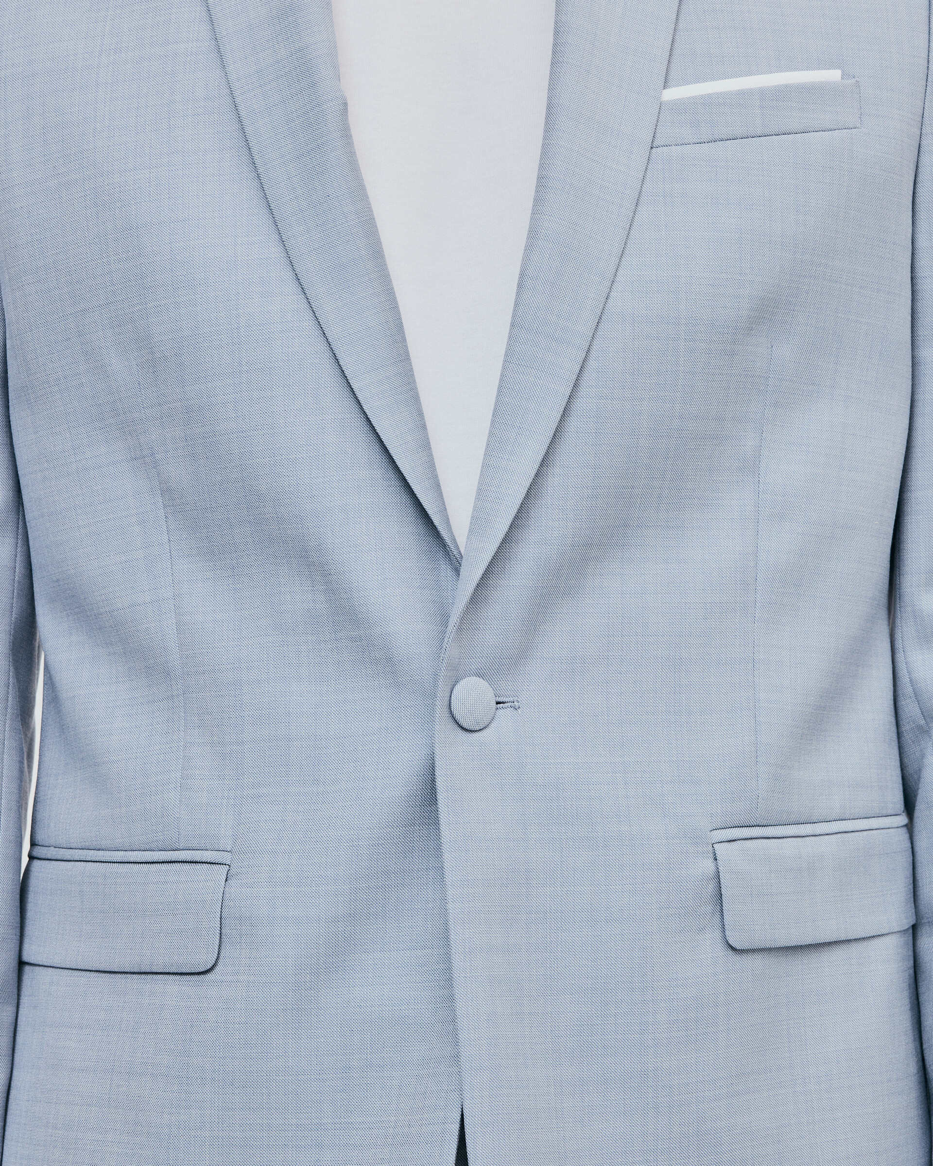 Blue slim fit wool suit jacket