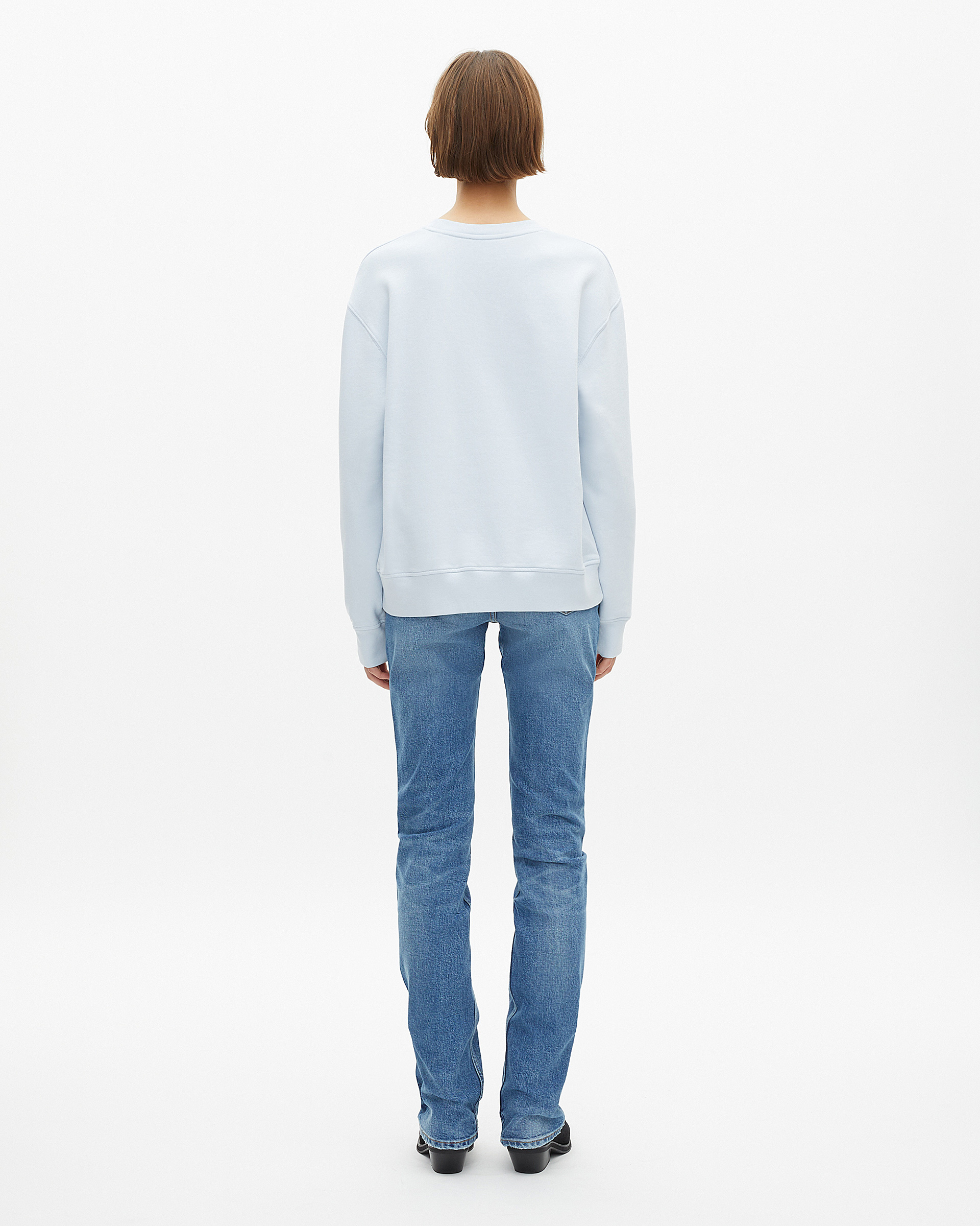 Sweathshirt with light blue screen print