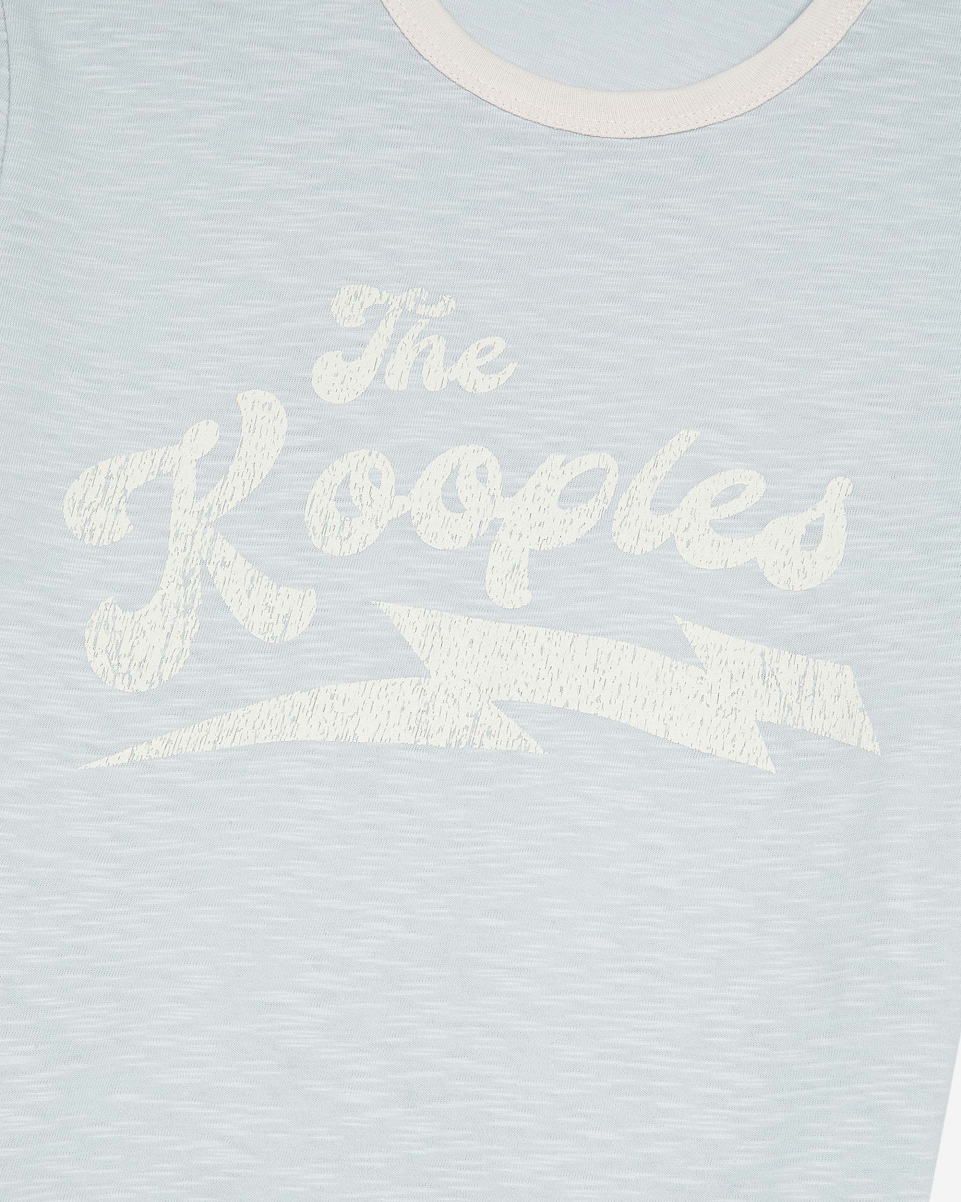 T-shirt with light blue screen print