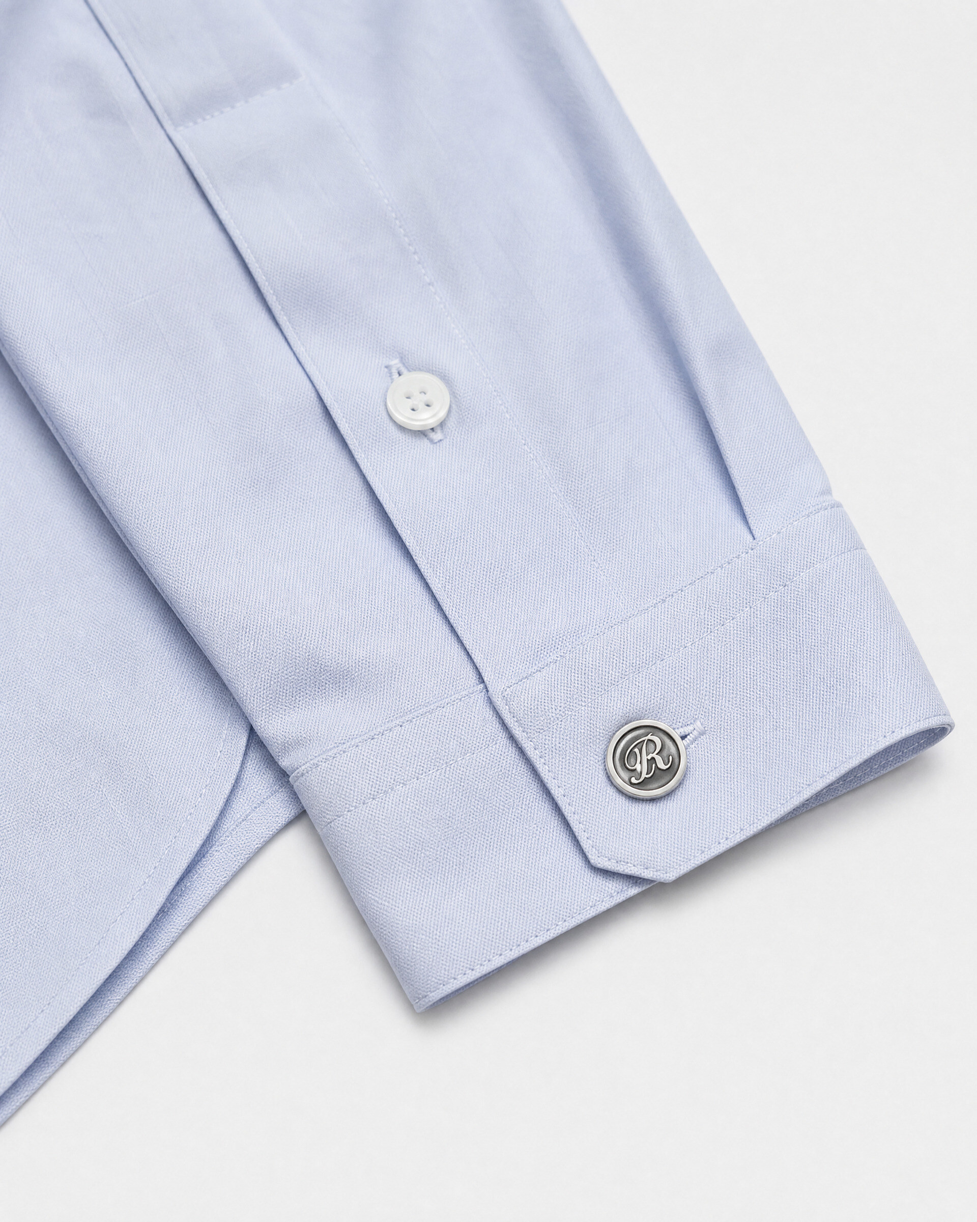 Blue shirt with officer collar