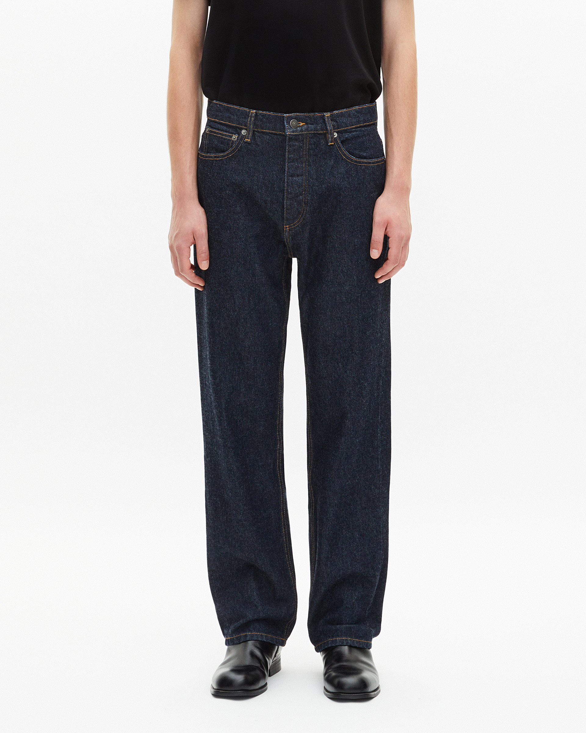 Blue straight jeans