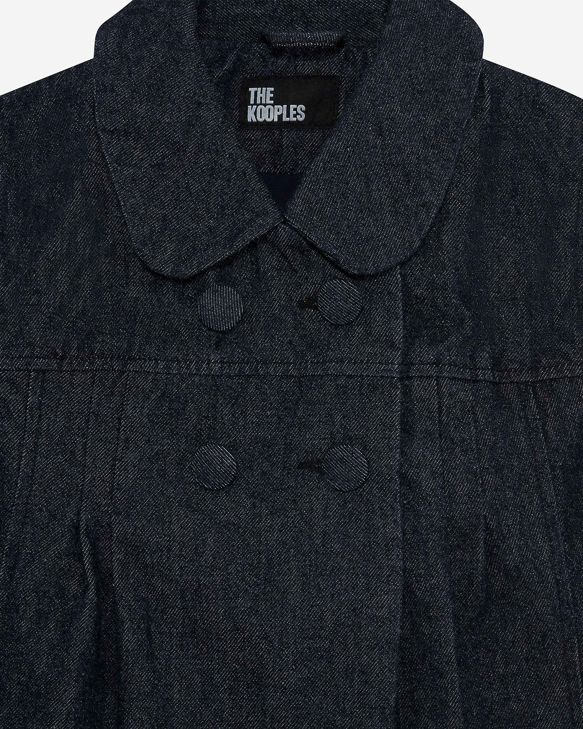 Short-sleeved jacket in dark blue denim