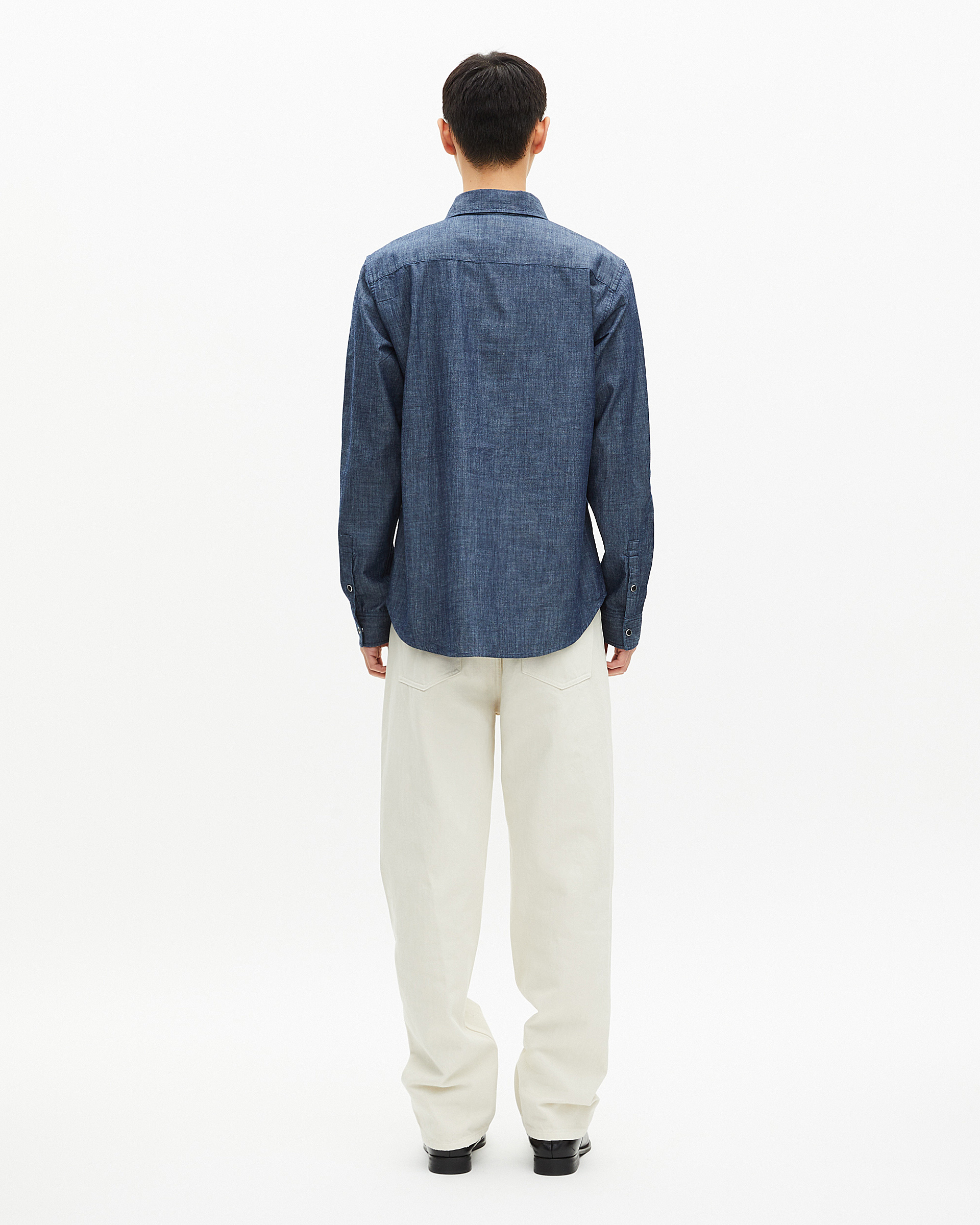 Blue raw denim shirt