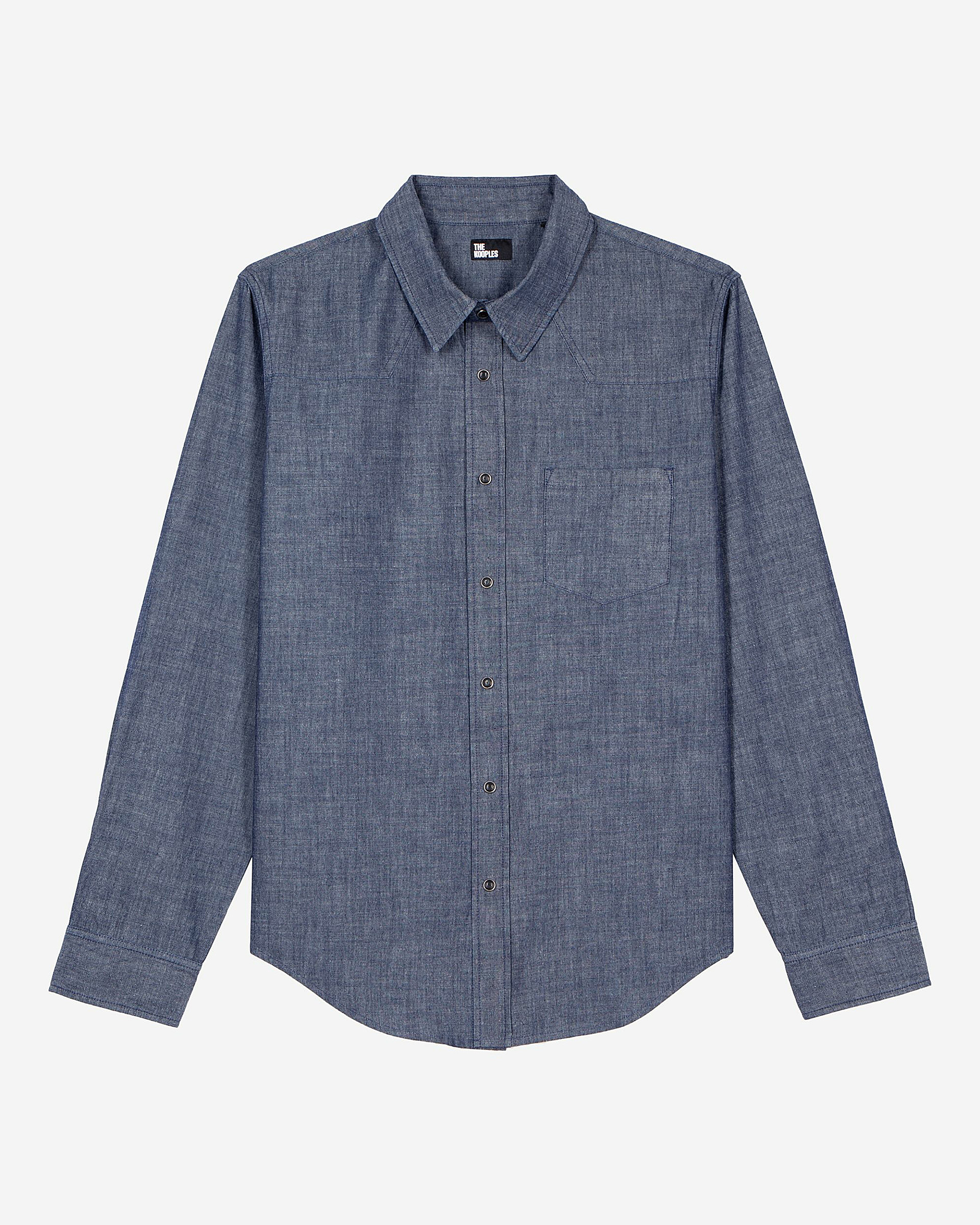 Blue raw denim shirt