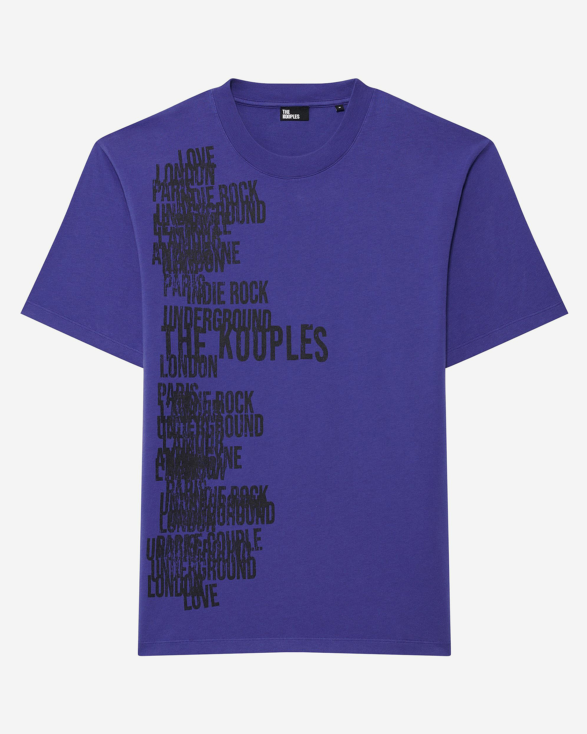 T-shirt with purple screen print