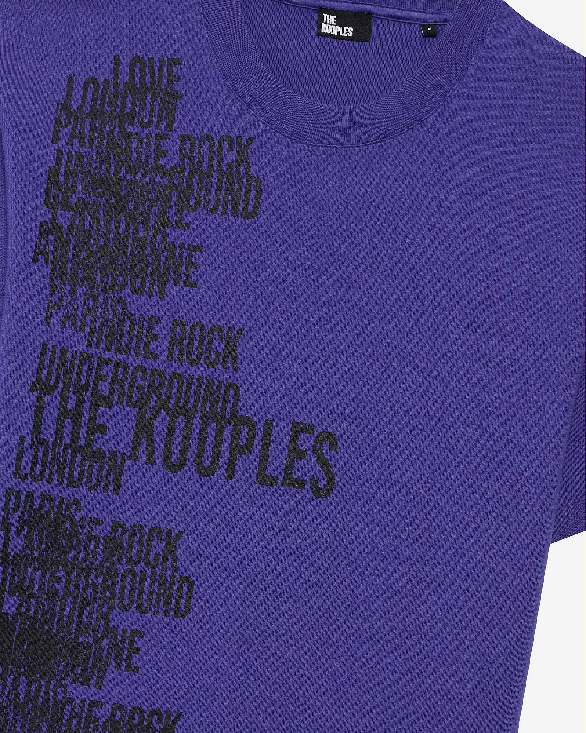 T-shirt with purple screen print