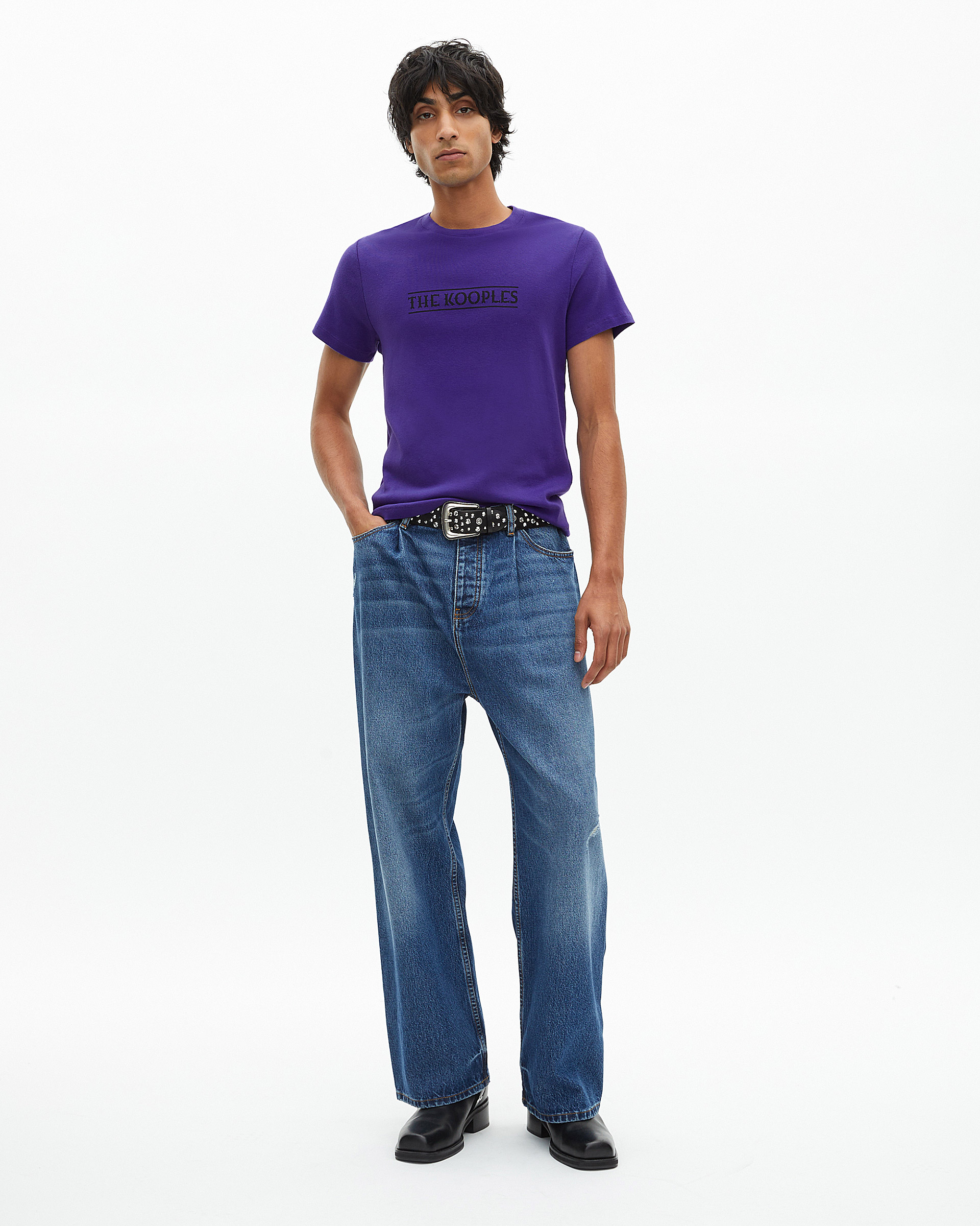 T-shirt with purple print