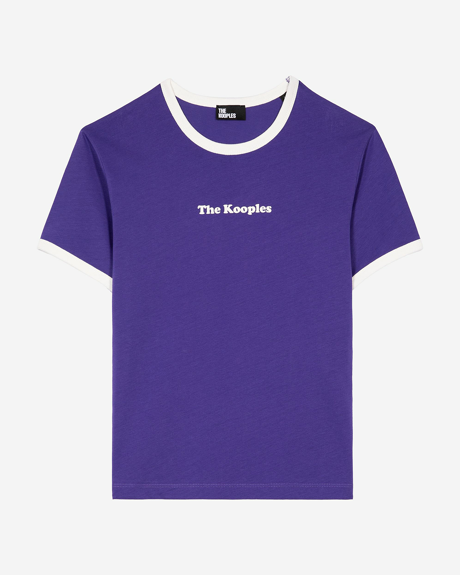 T-shirt with purple screen print