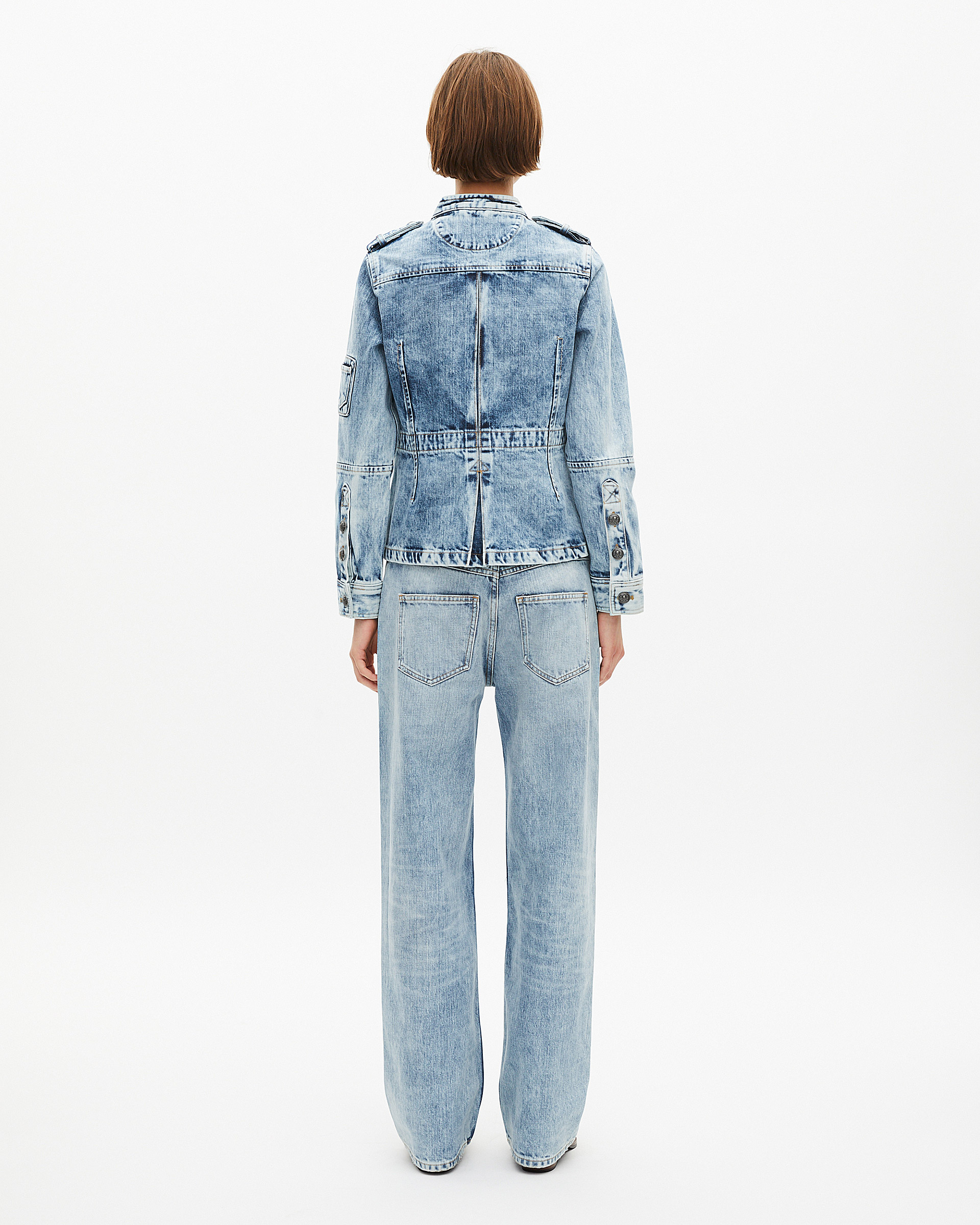Officer-style jacket in denim