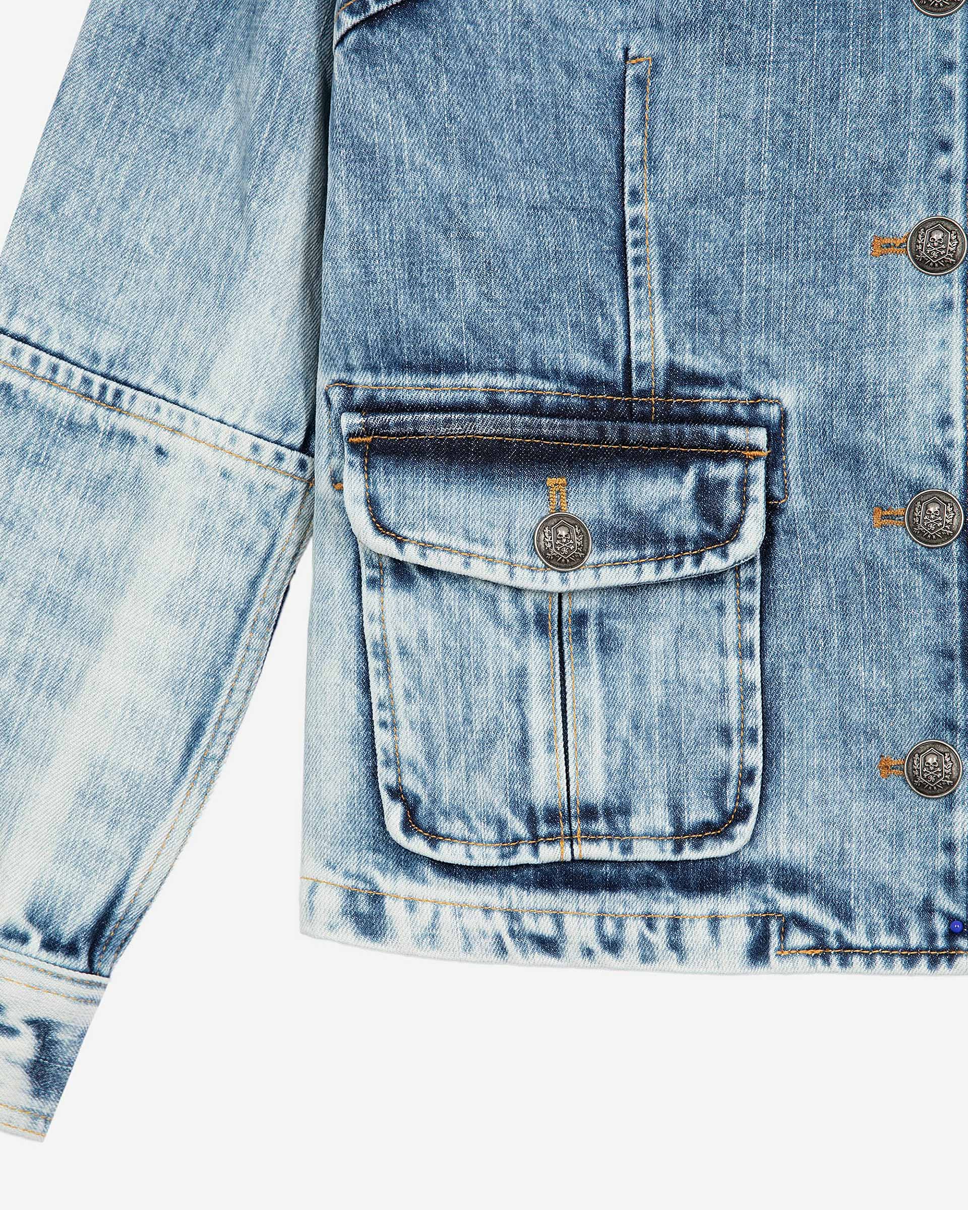 Officer-style jacket in denim