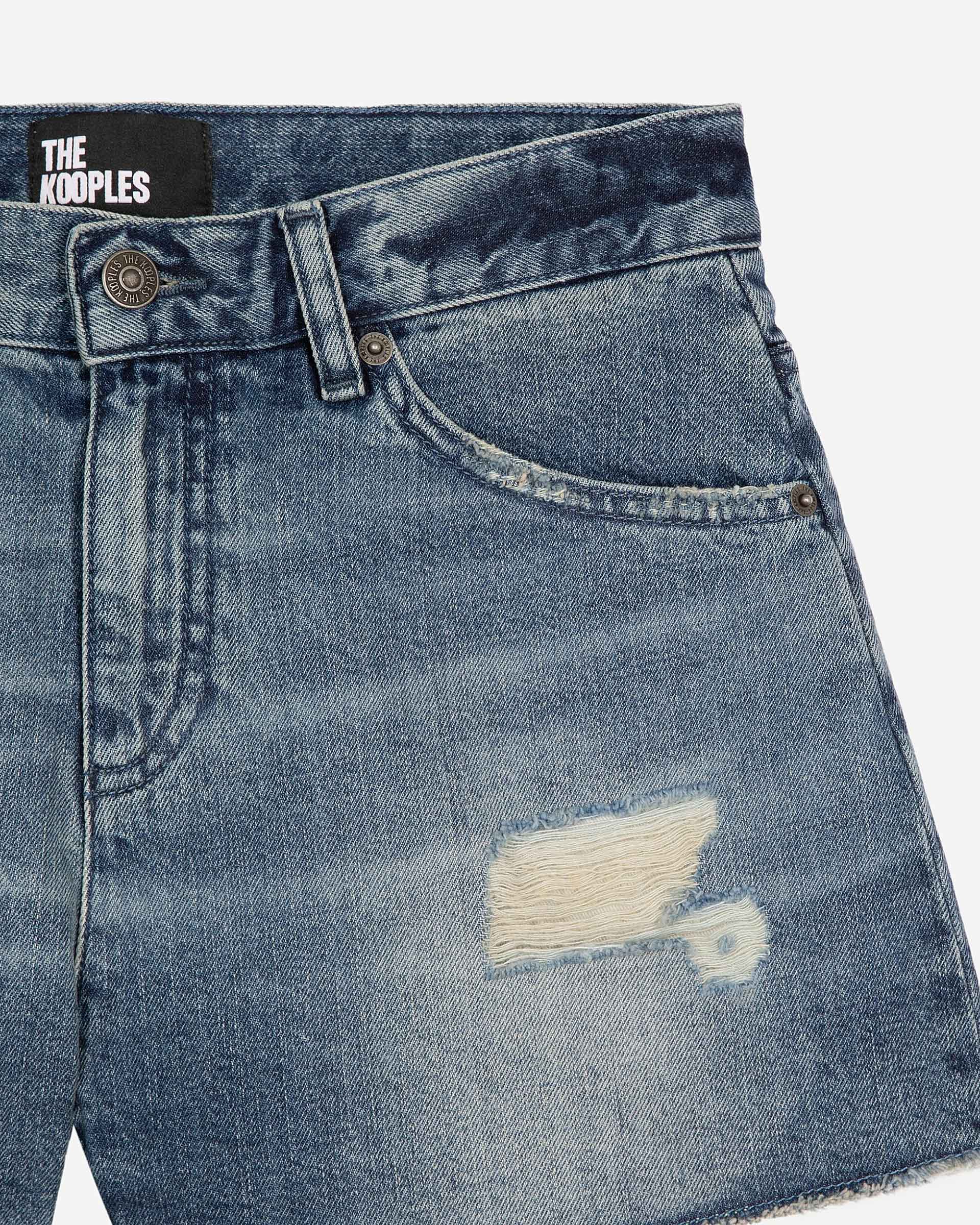 Blue denim shorts