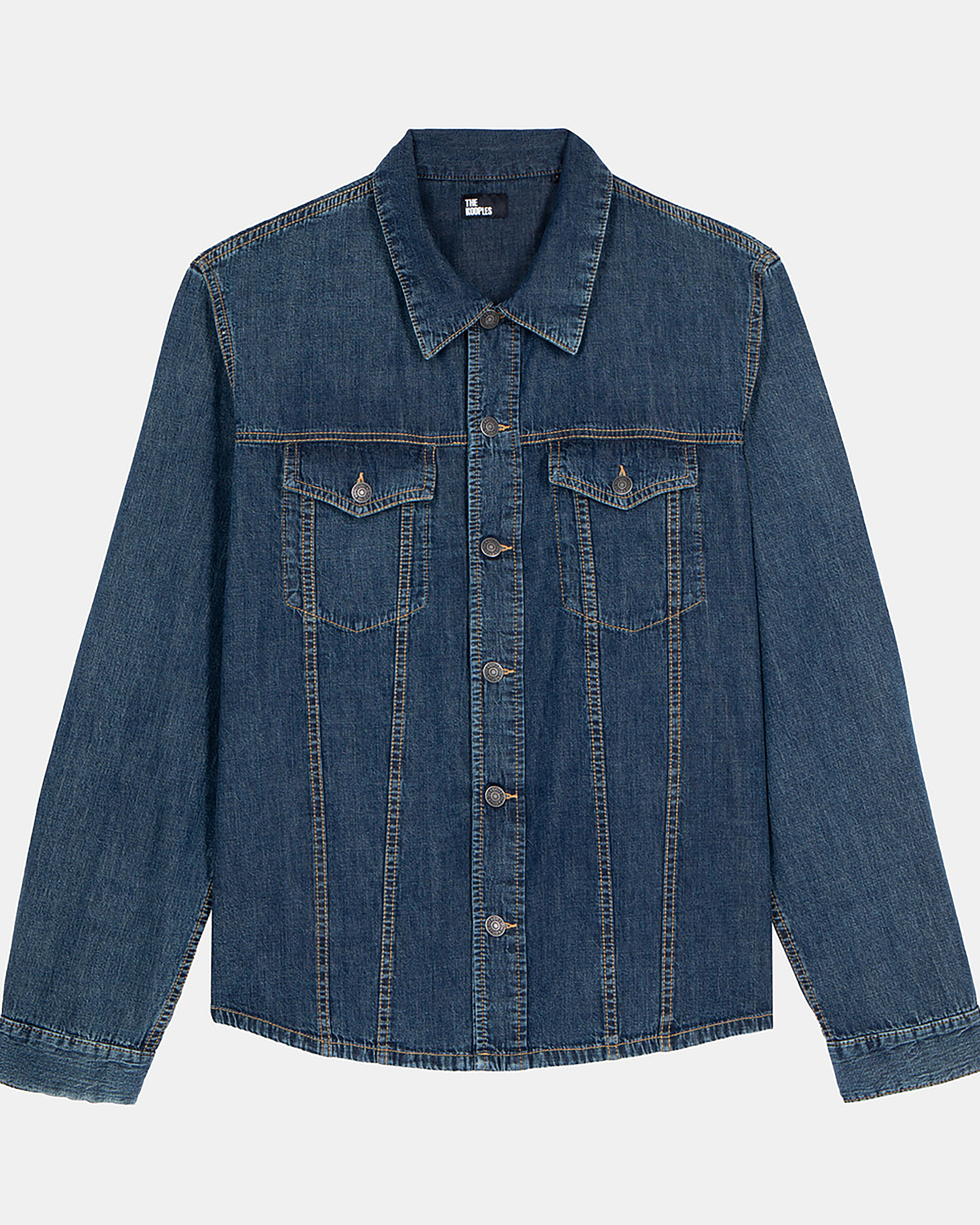 Long-sleeved denim shirt