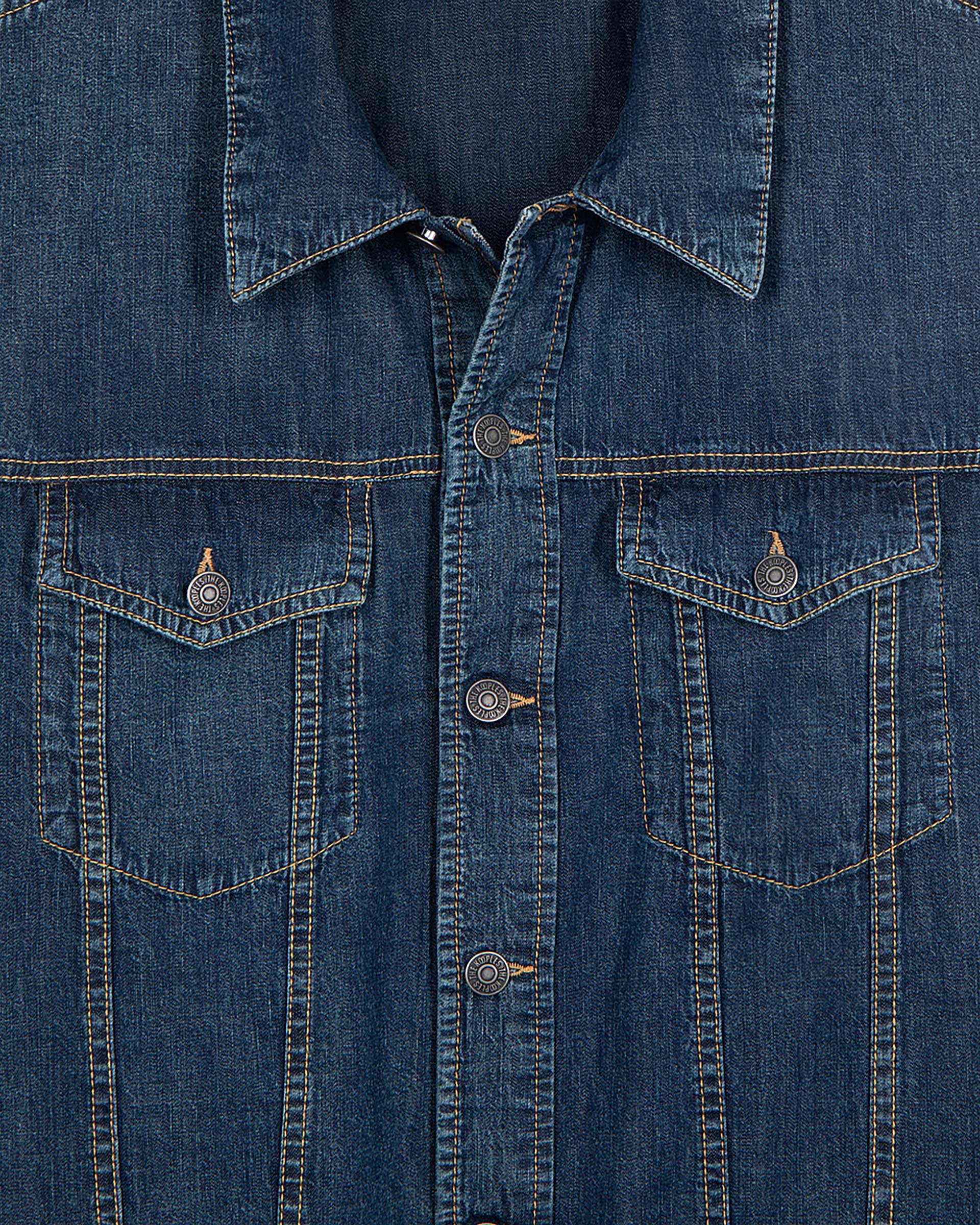 Long-sleeved denim shirt