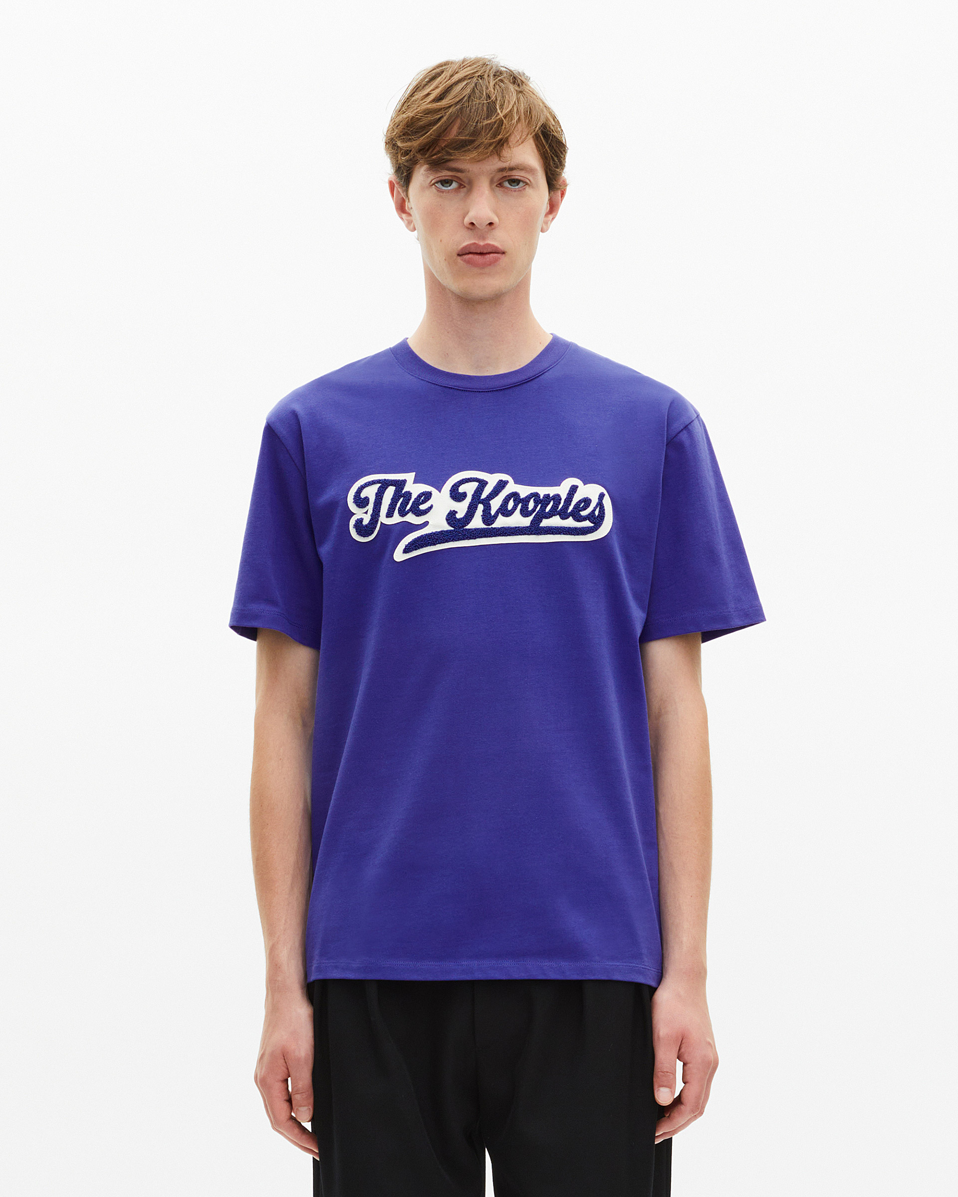 T-shirt with blue patch
