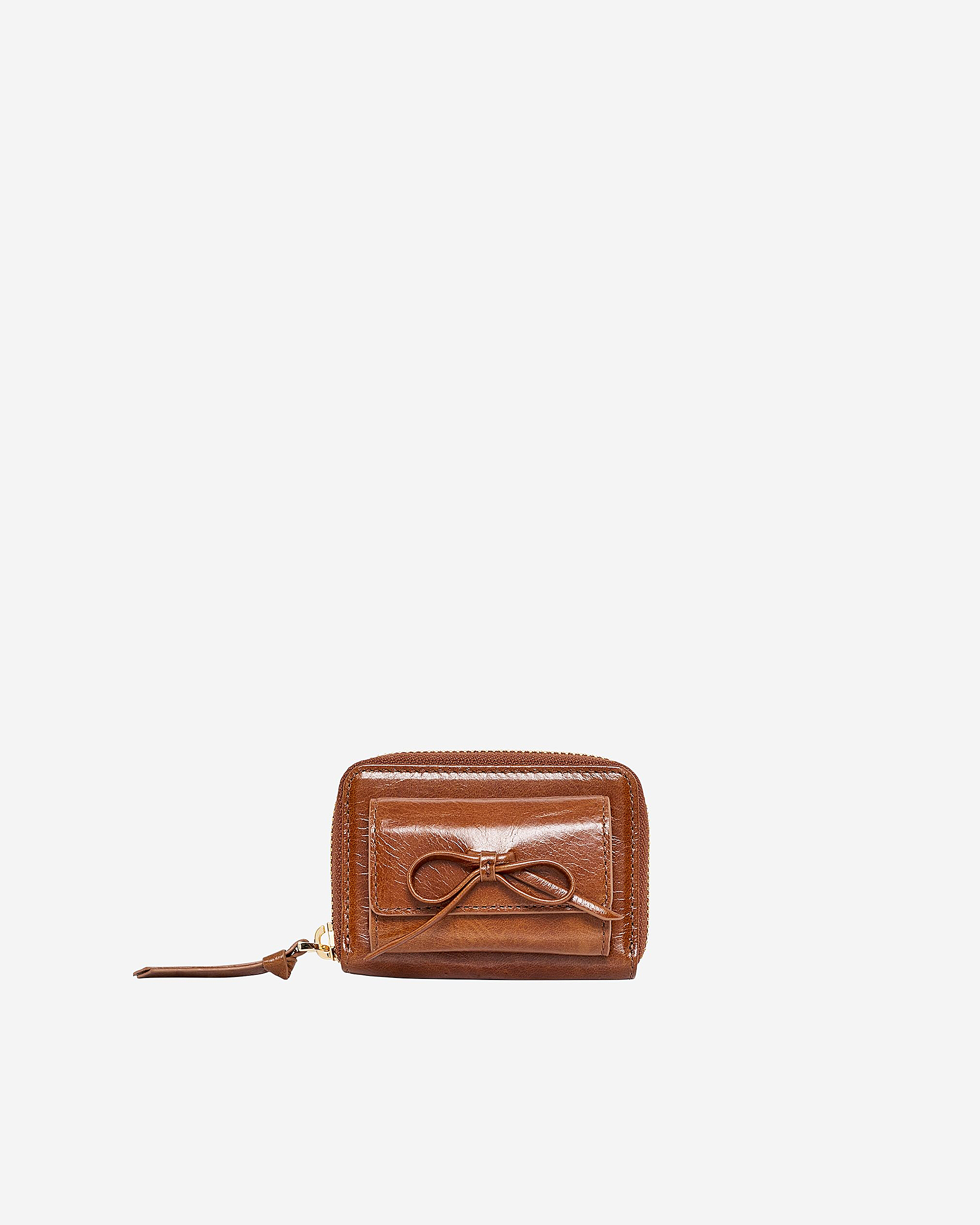 Amelia brown leather coin purse