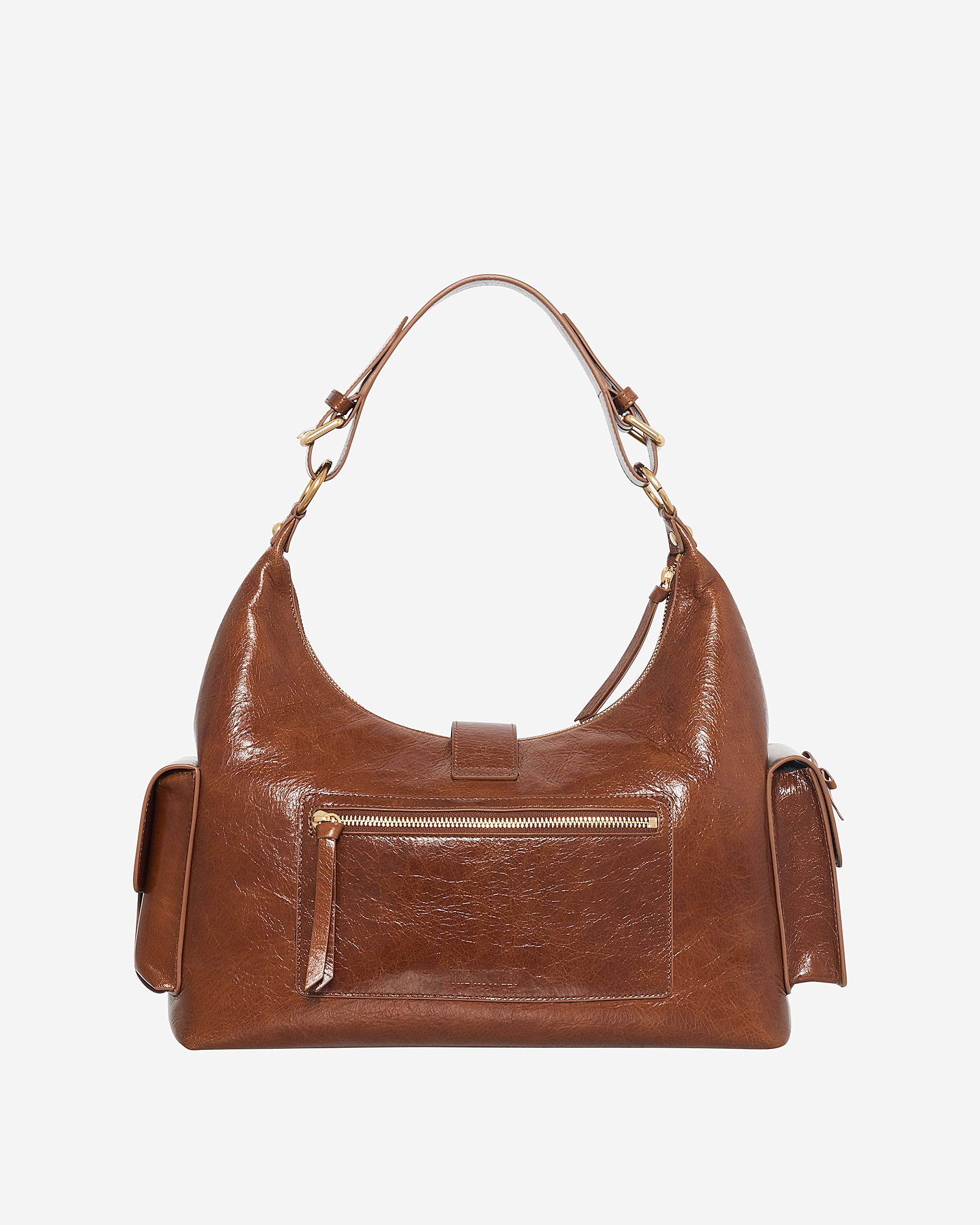 Amelia XL bag in brown cracked leather