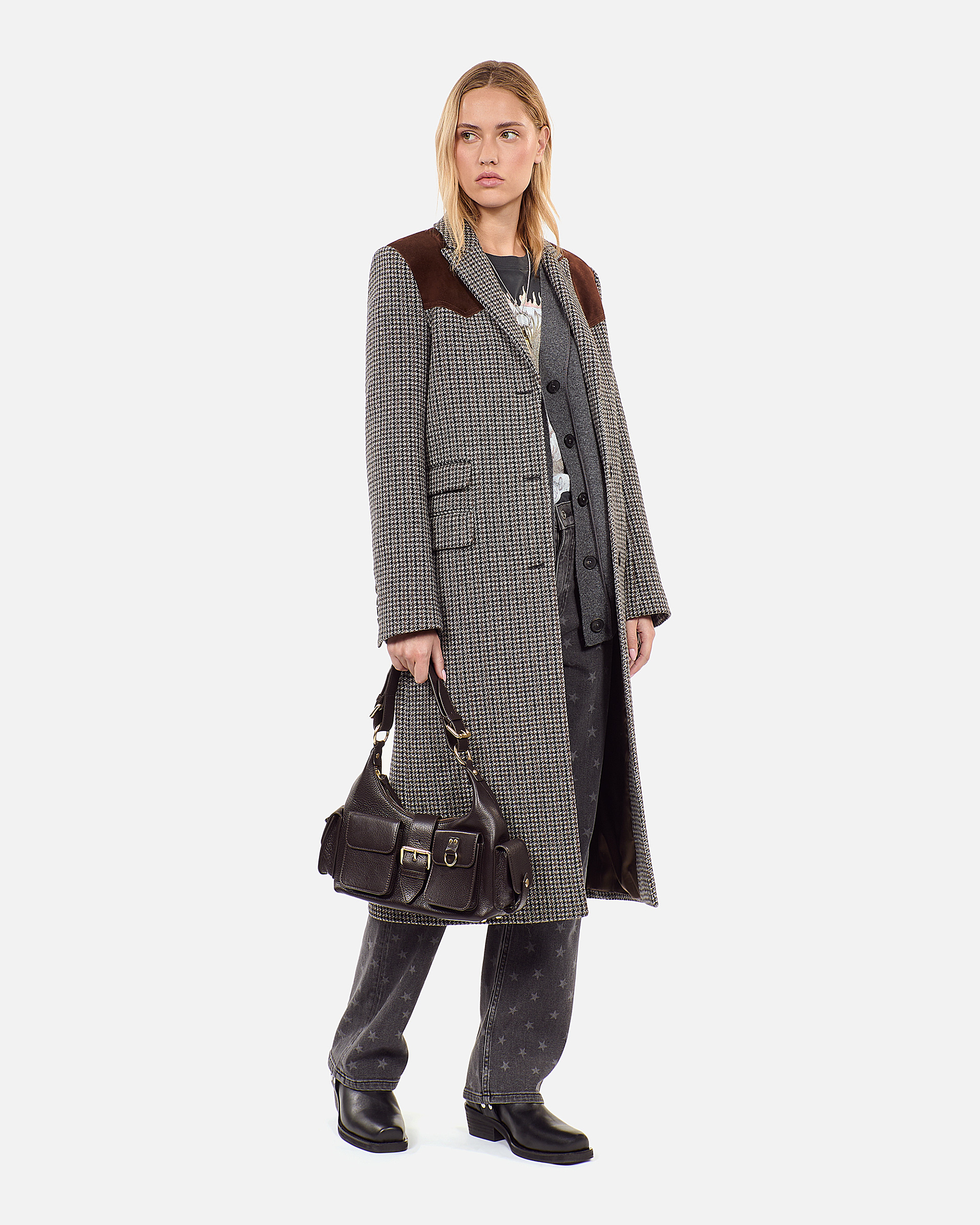 Amelia bag in brown grained leather