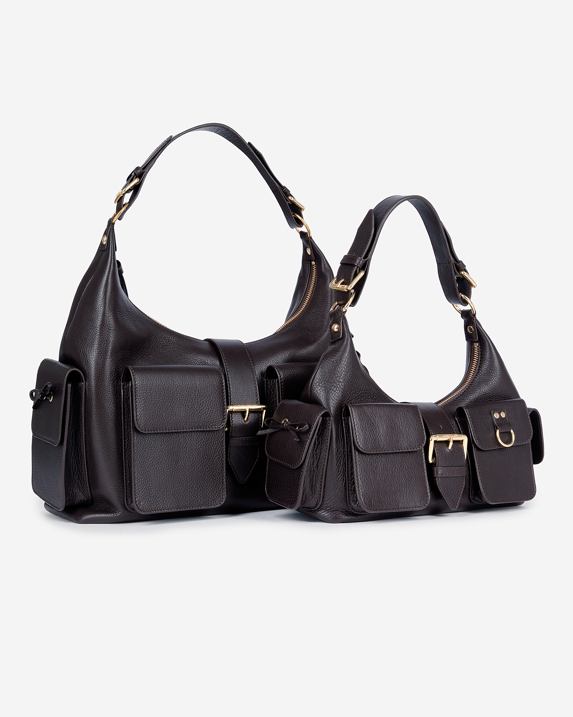 Amelia bag in brown grained leather