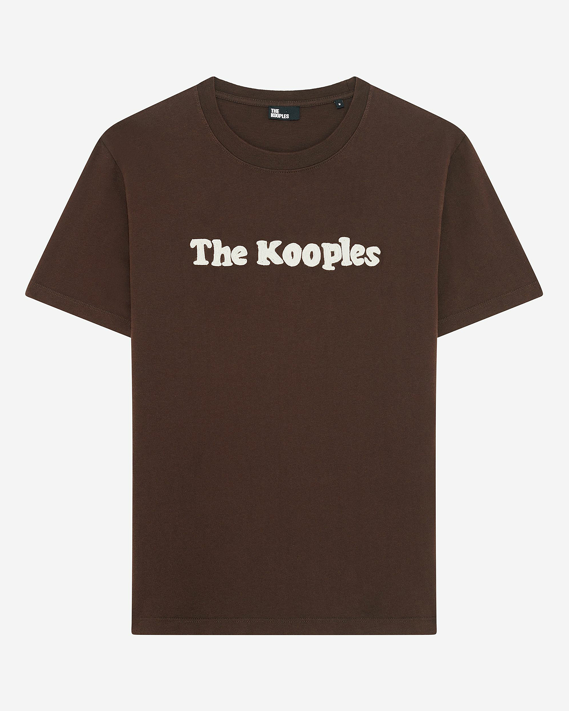 T-shirt with brown embroidery