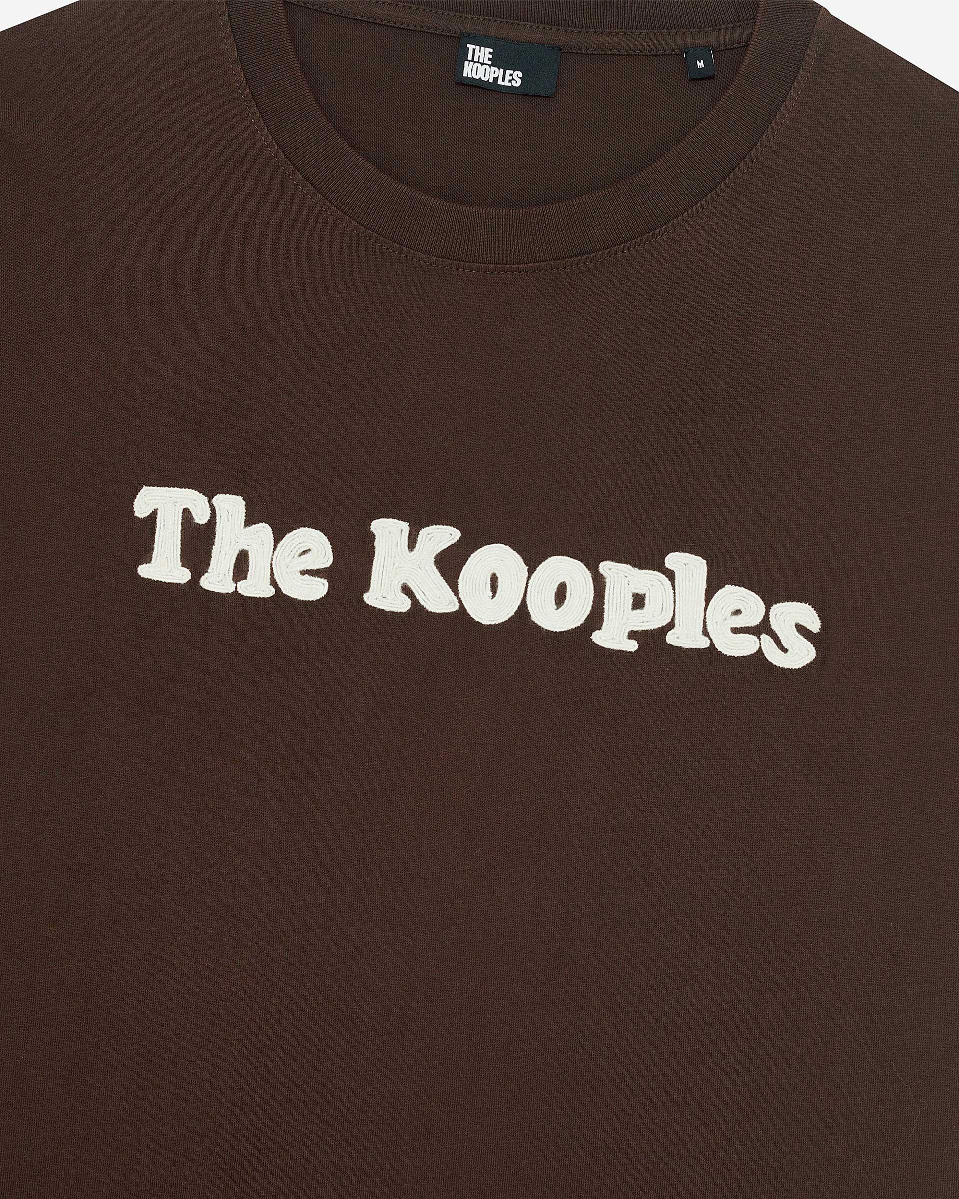 T-shirt with brown embroidery