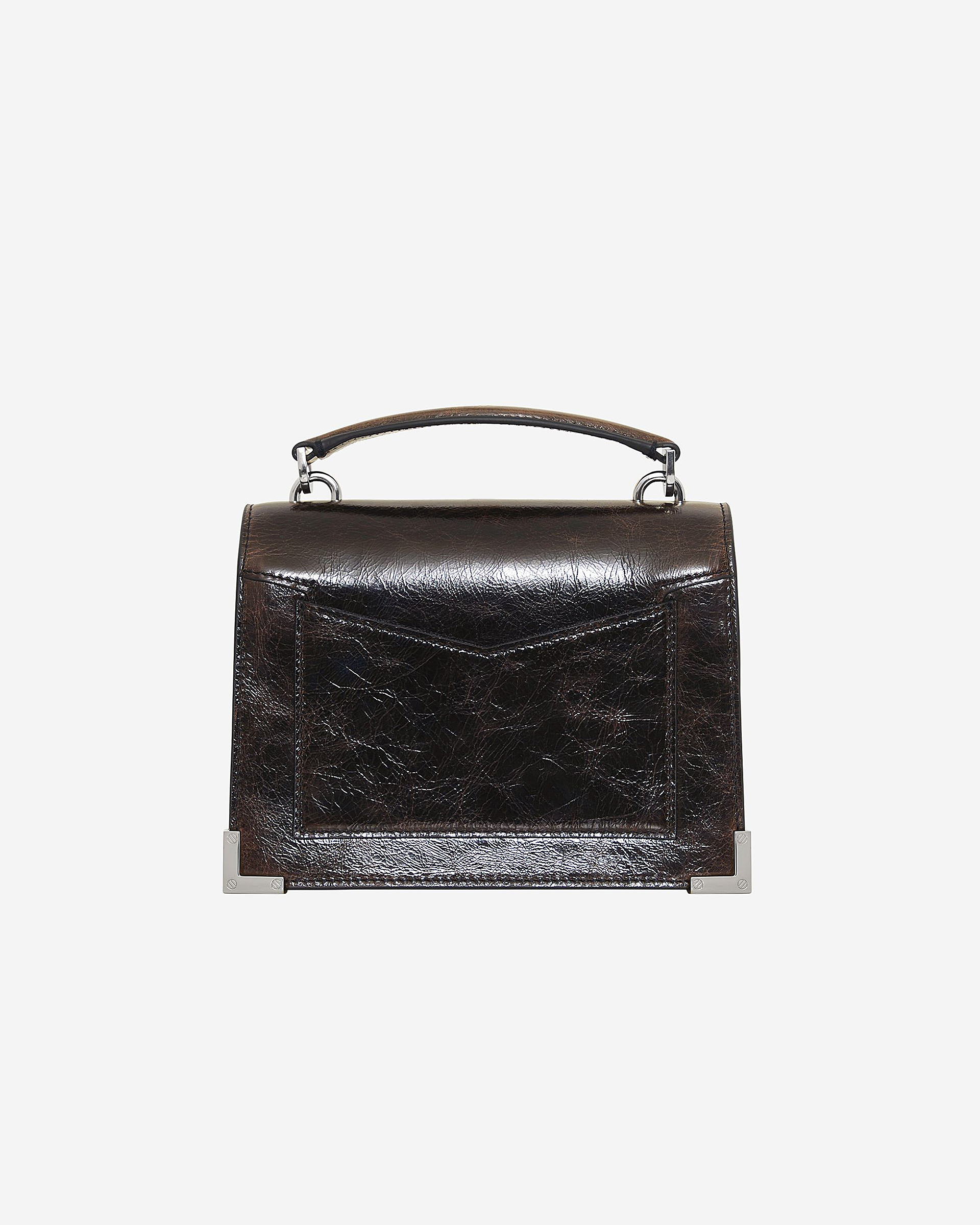 Emily small bag in brown crackle leather
