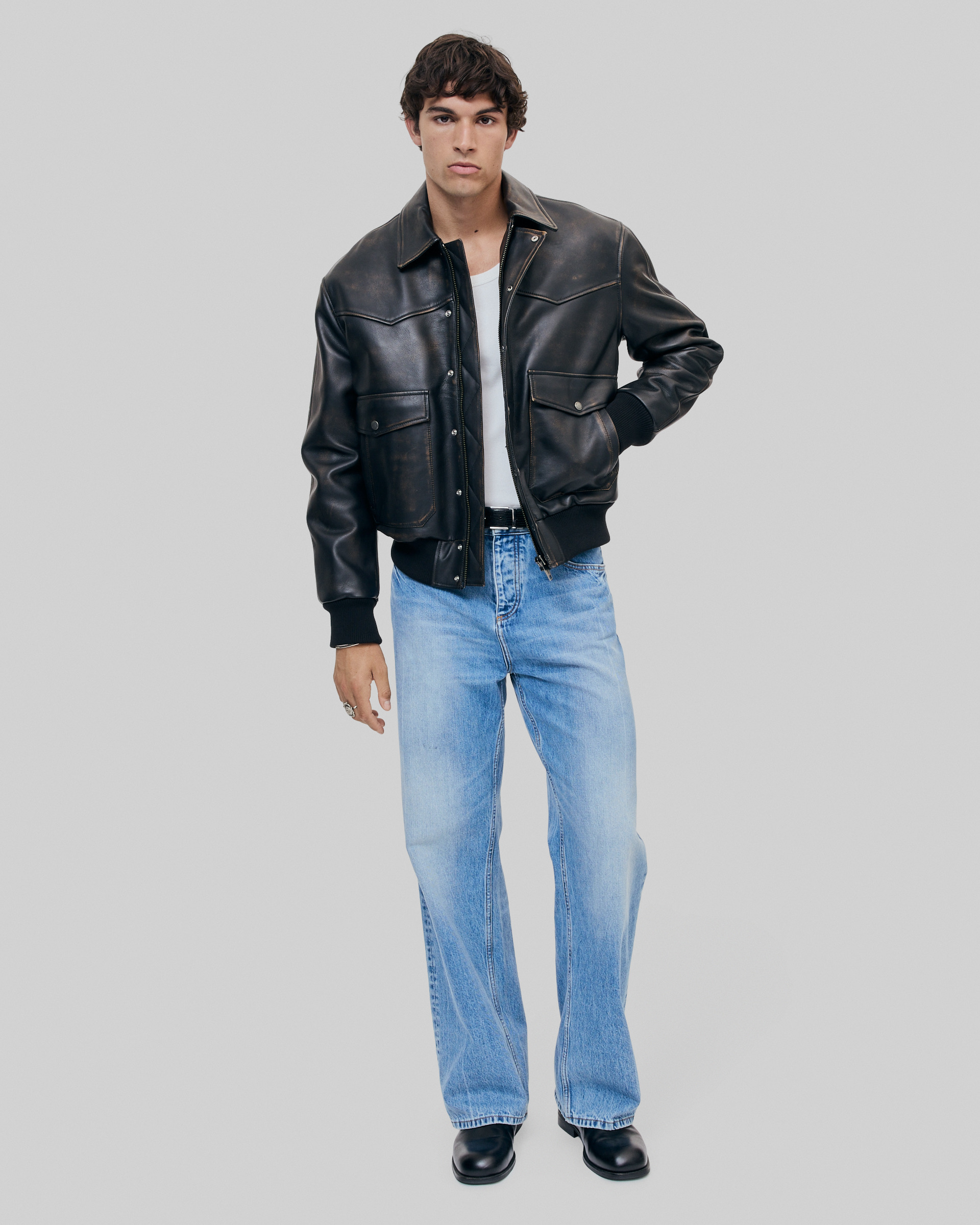 Brown leather jacket