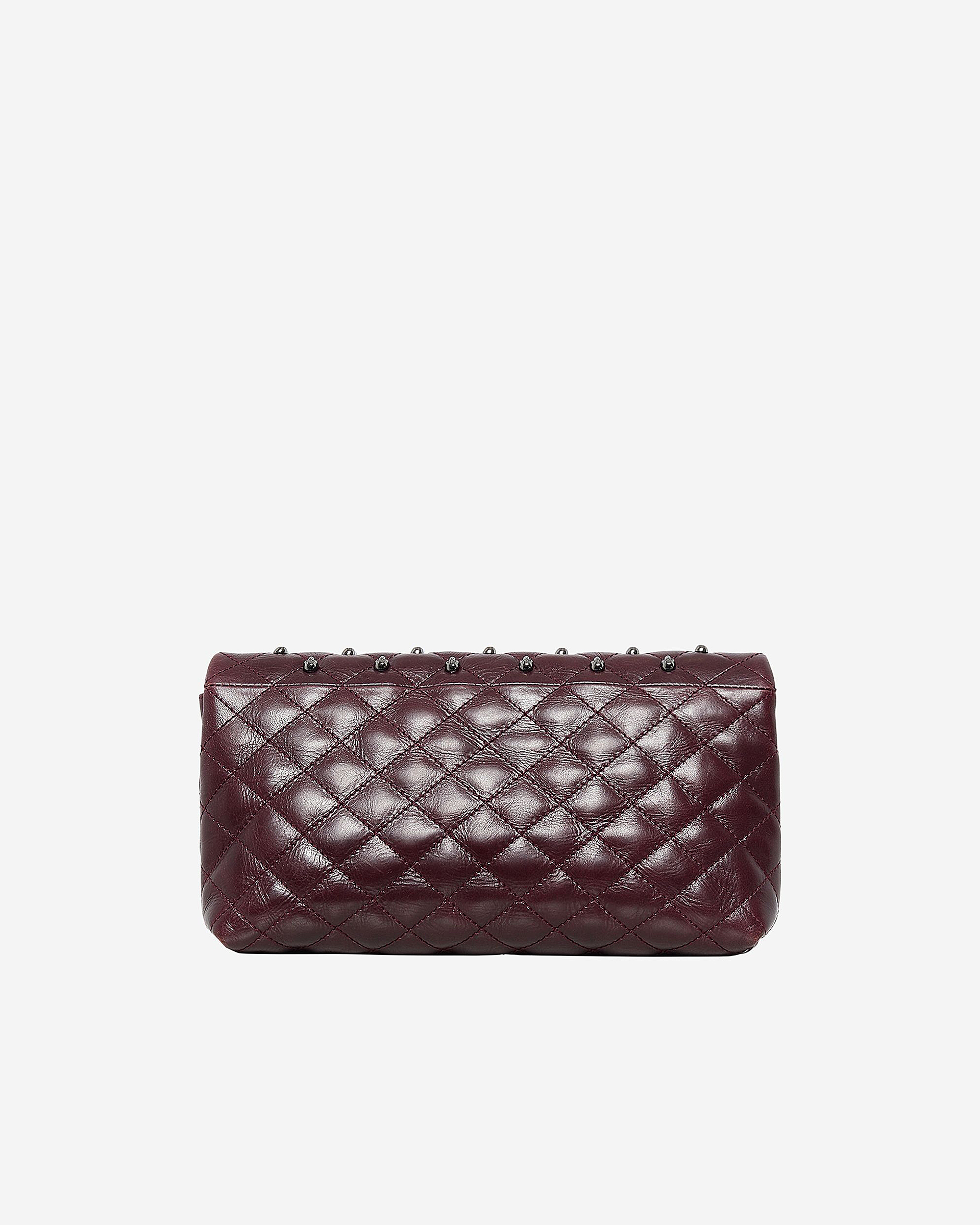 Heritage small clutch bag in burgundy leather