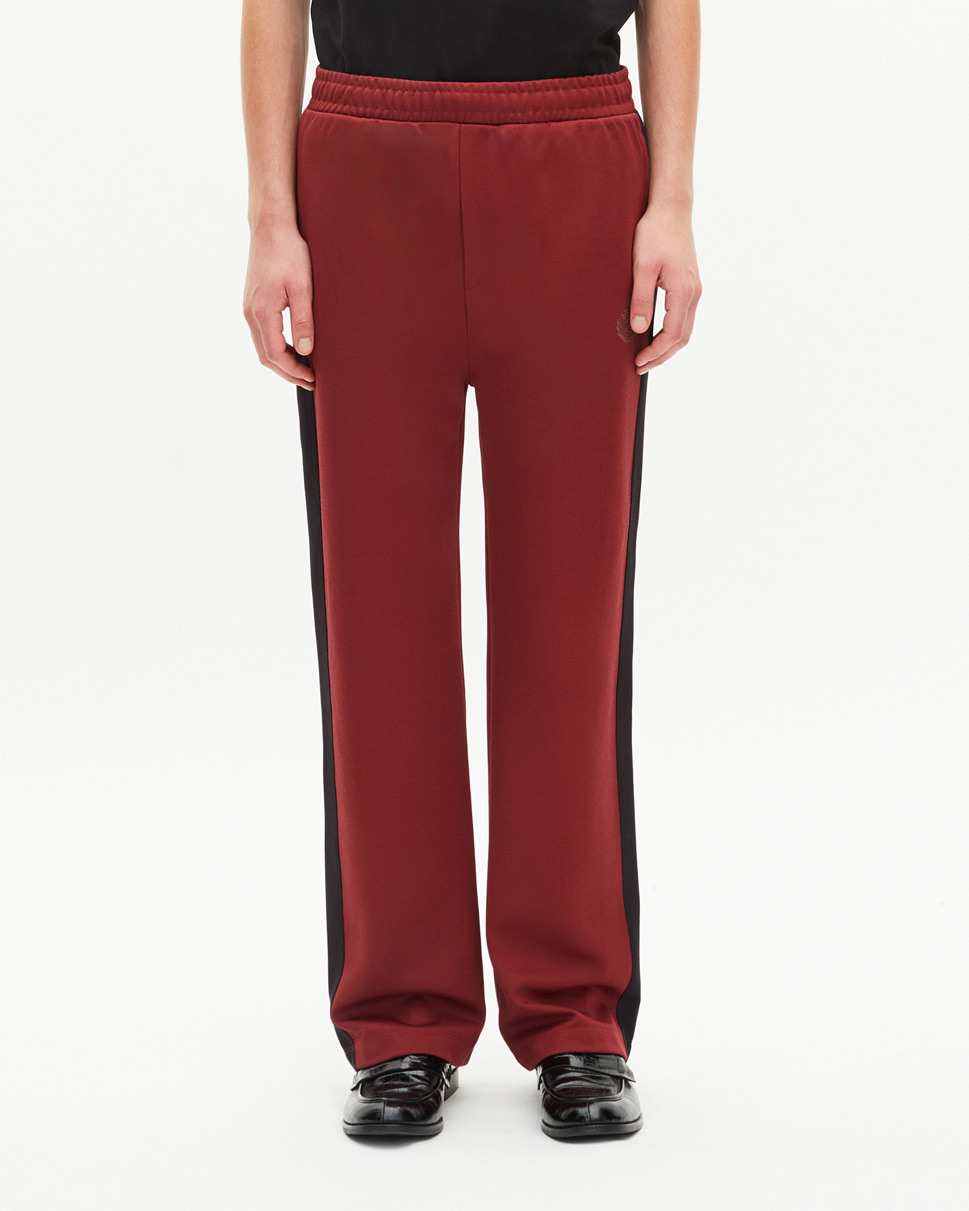 Wide burgundy jogging bottoms